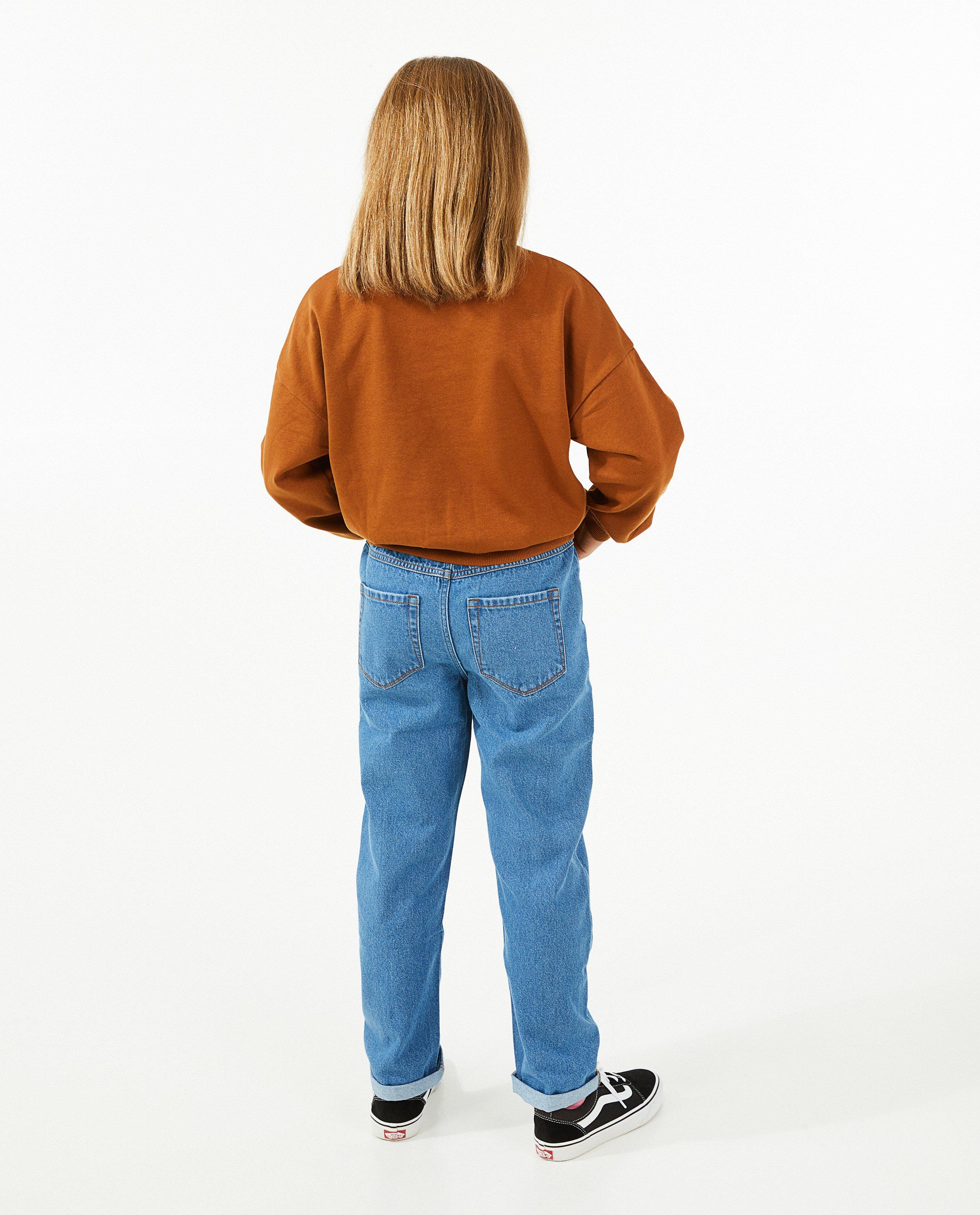 Jeans - Blauwe jeans met siernaden
