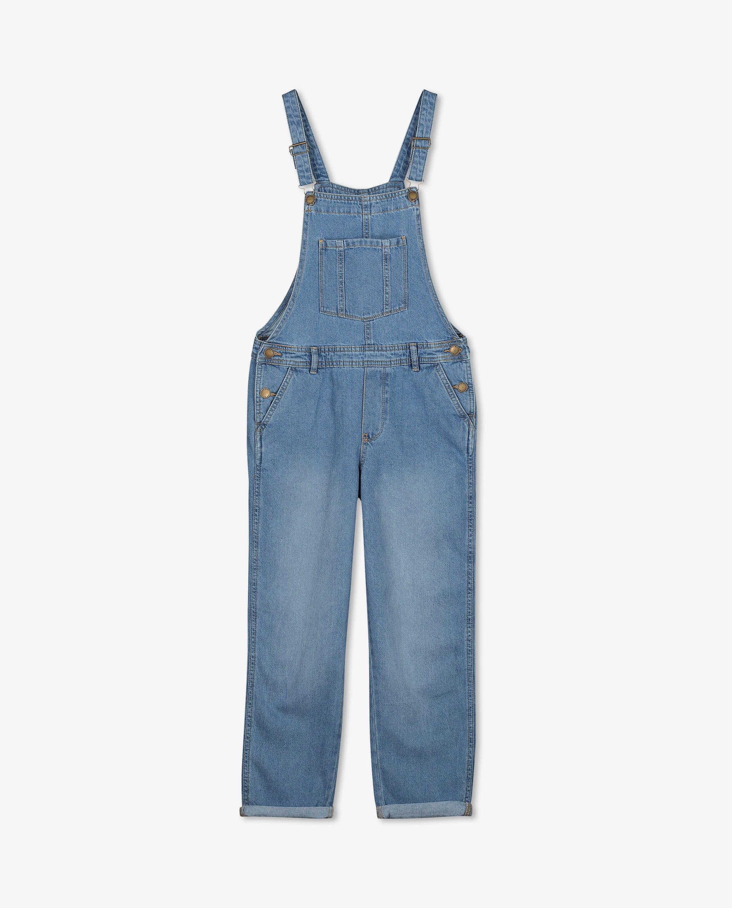 Salopette en jeans avec poche de poitrine - D&eacute;tails du produit - bleu fonc&eacute; - image num&eacute;ro 6