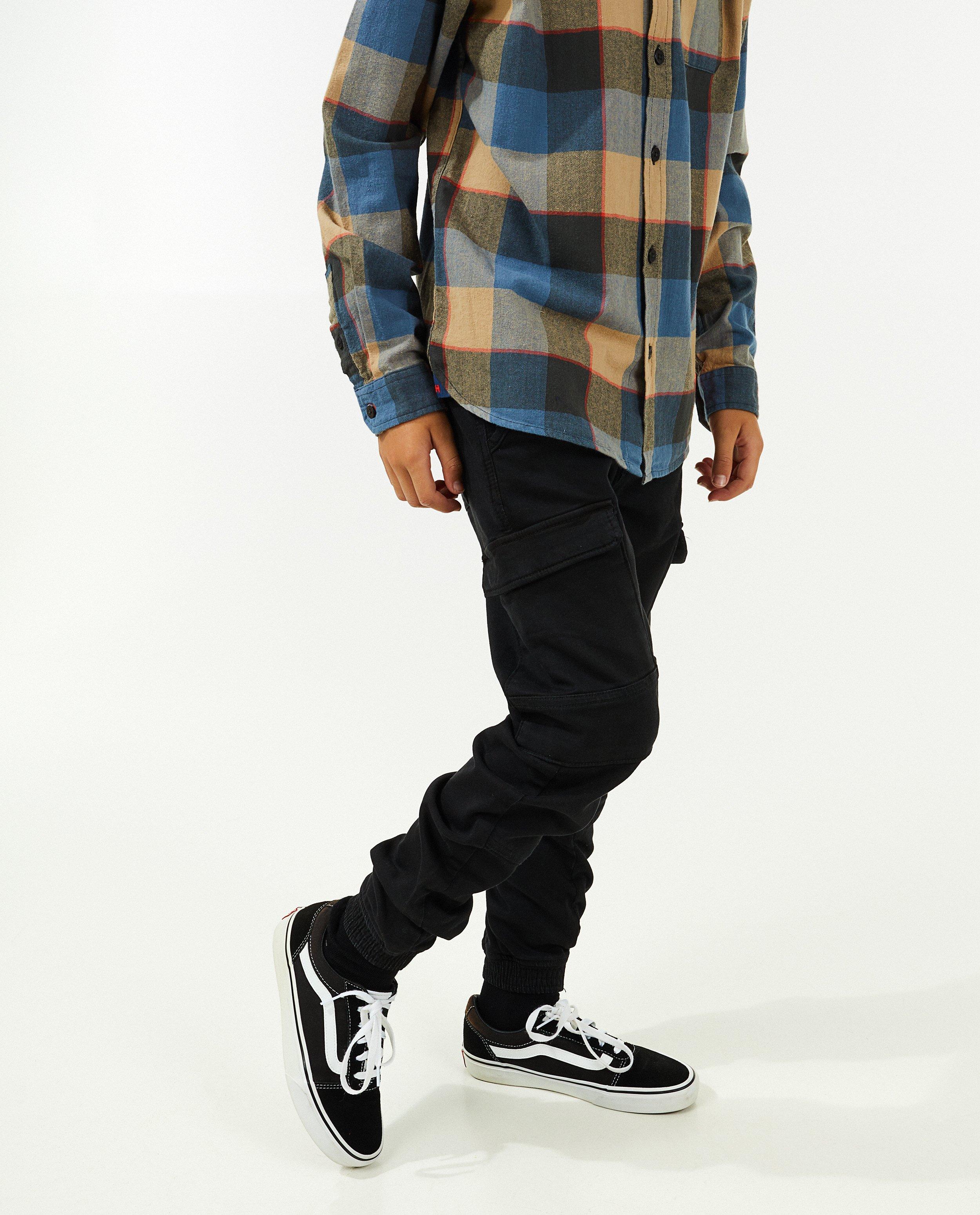 Broeken - Zwarte broek, cargo fit