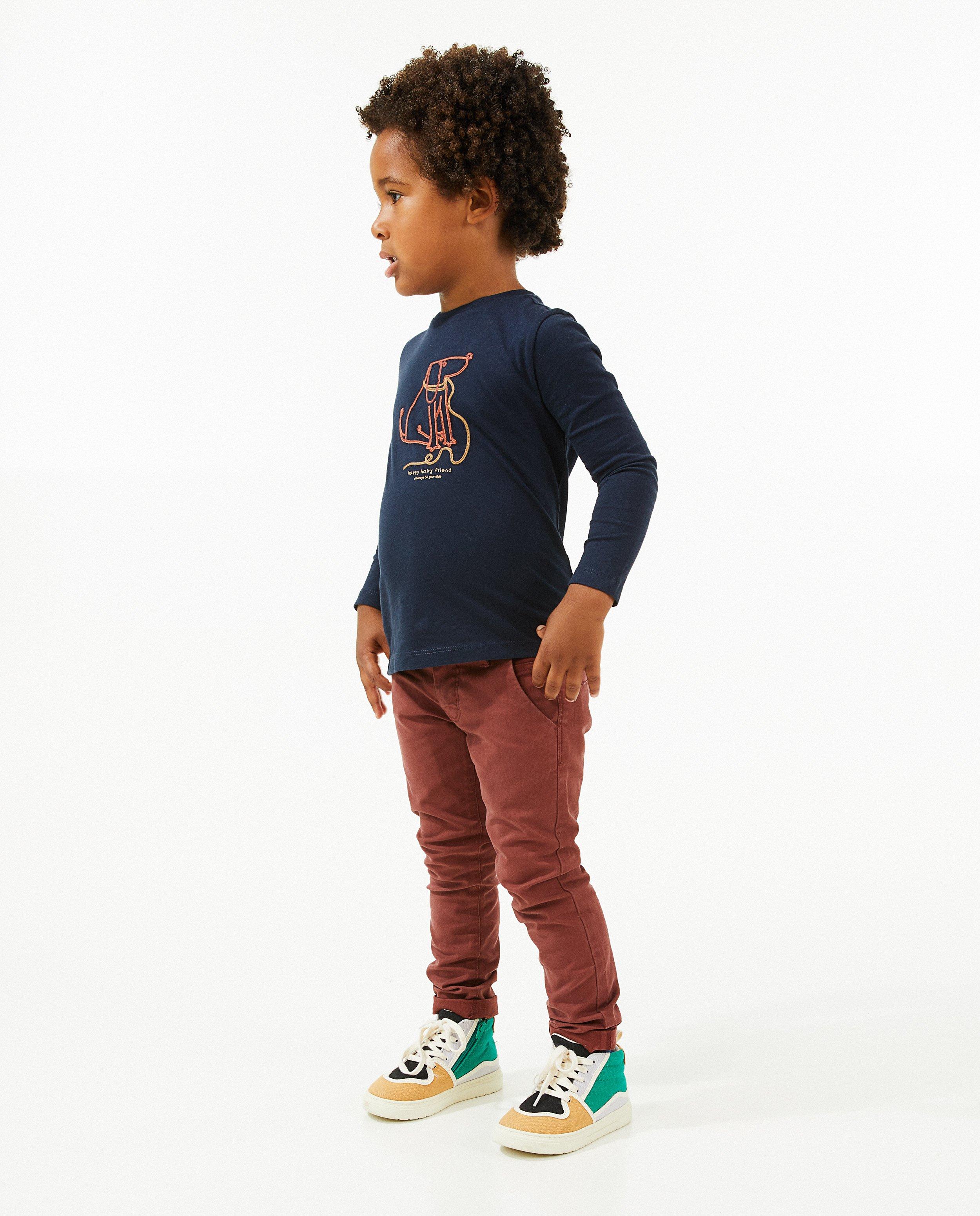 Oranjebruine broek met slim fit - null - Samson