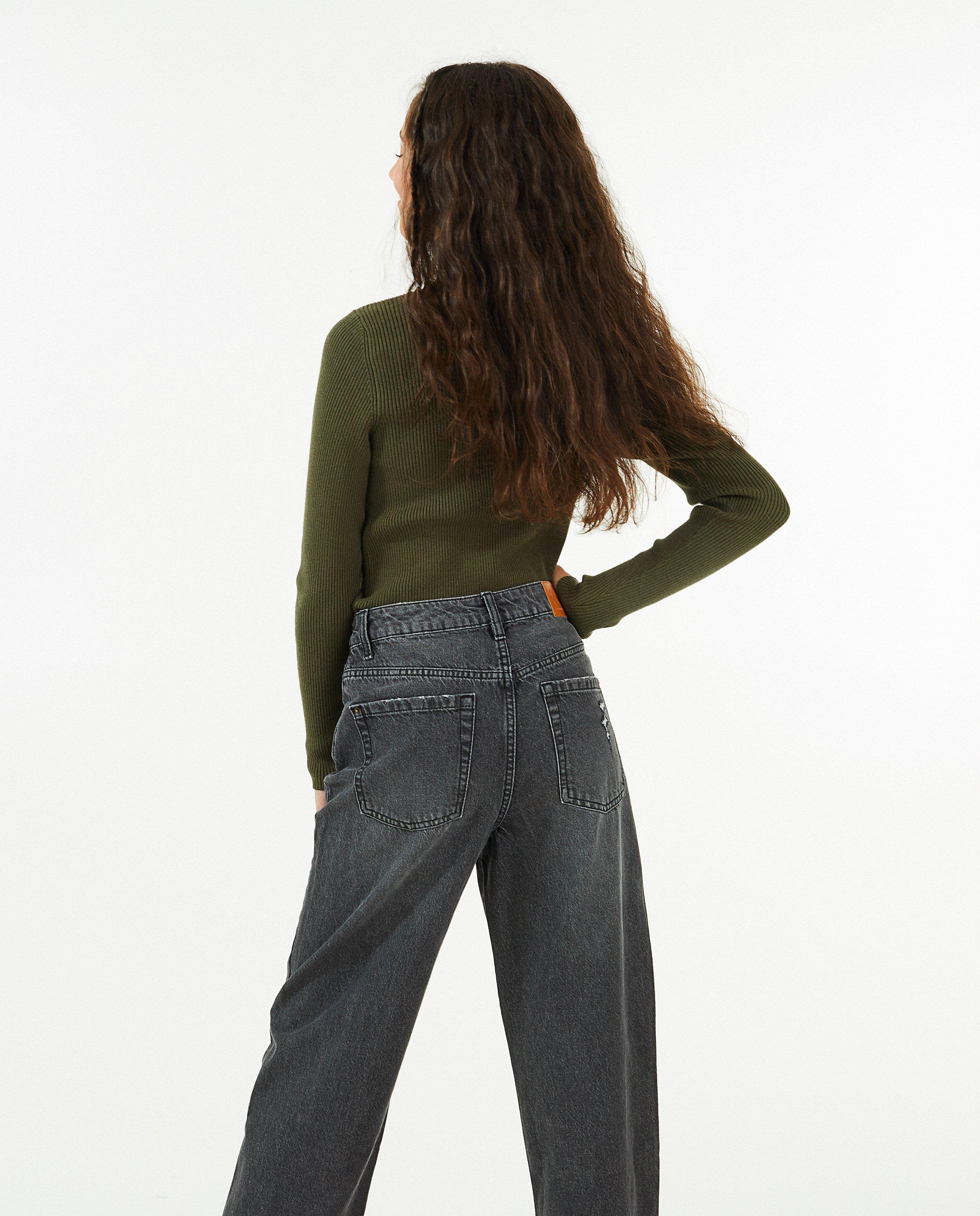 Pulls - Sous-pull kaki côtelé