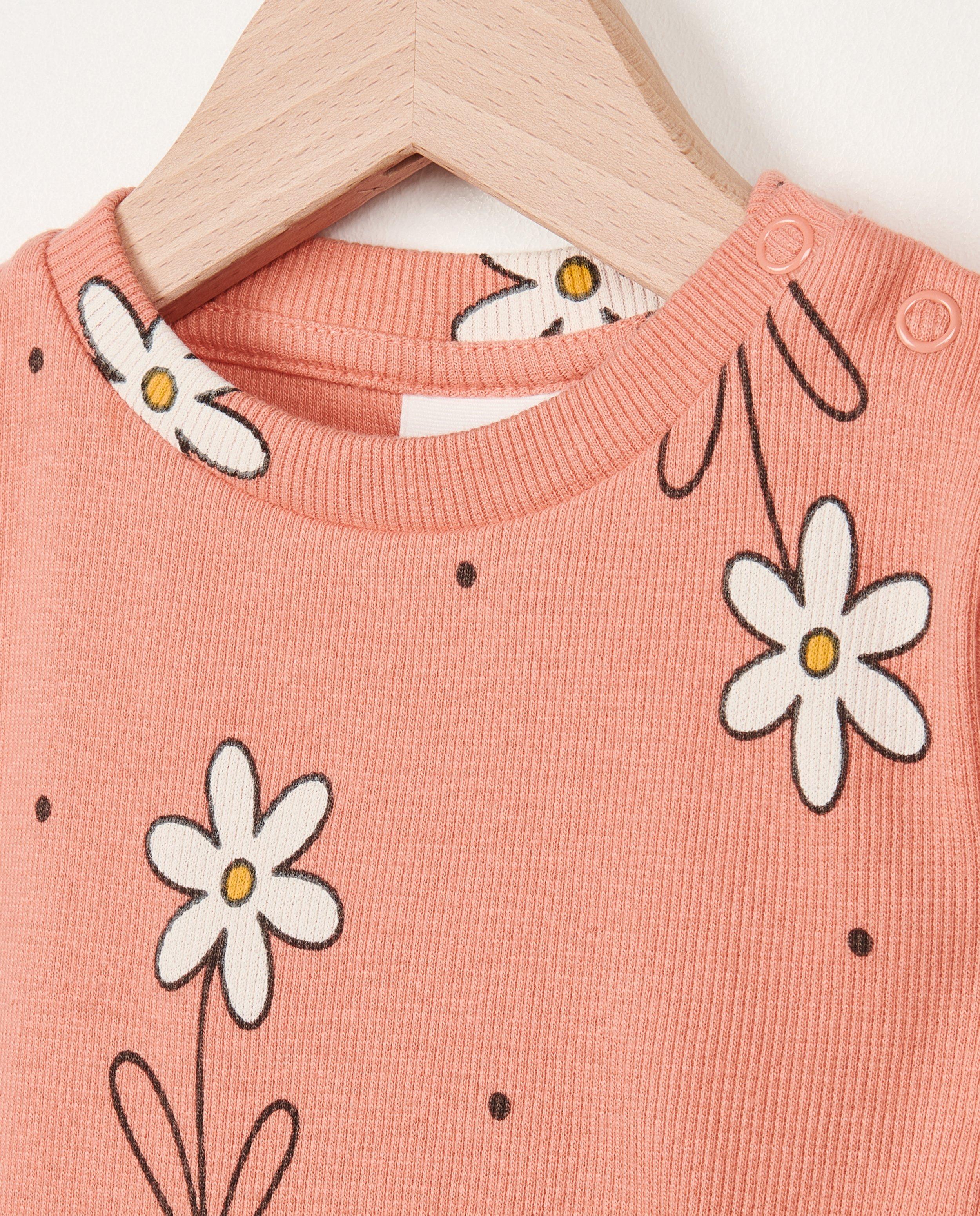 Nachtkleding - Roze pyjama met bloemenprint