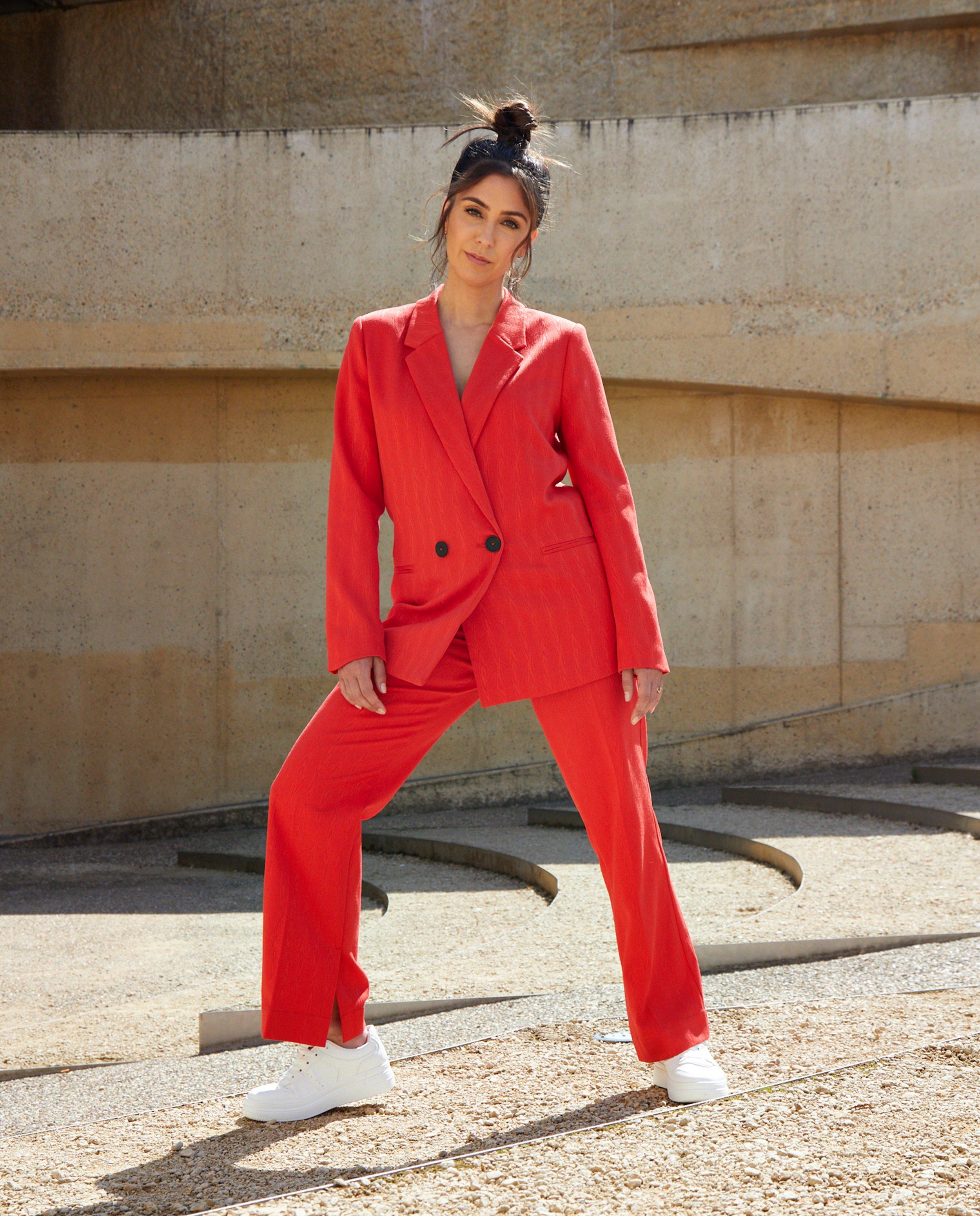 Rode blazer met structuur - null - Kim Van Oncen