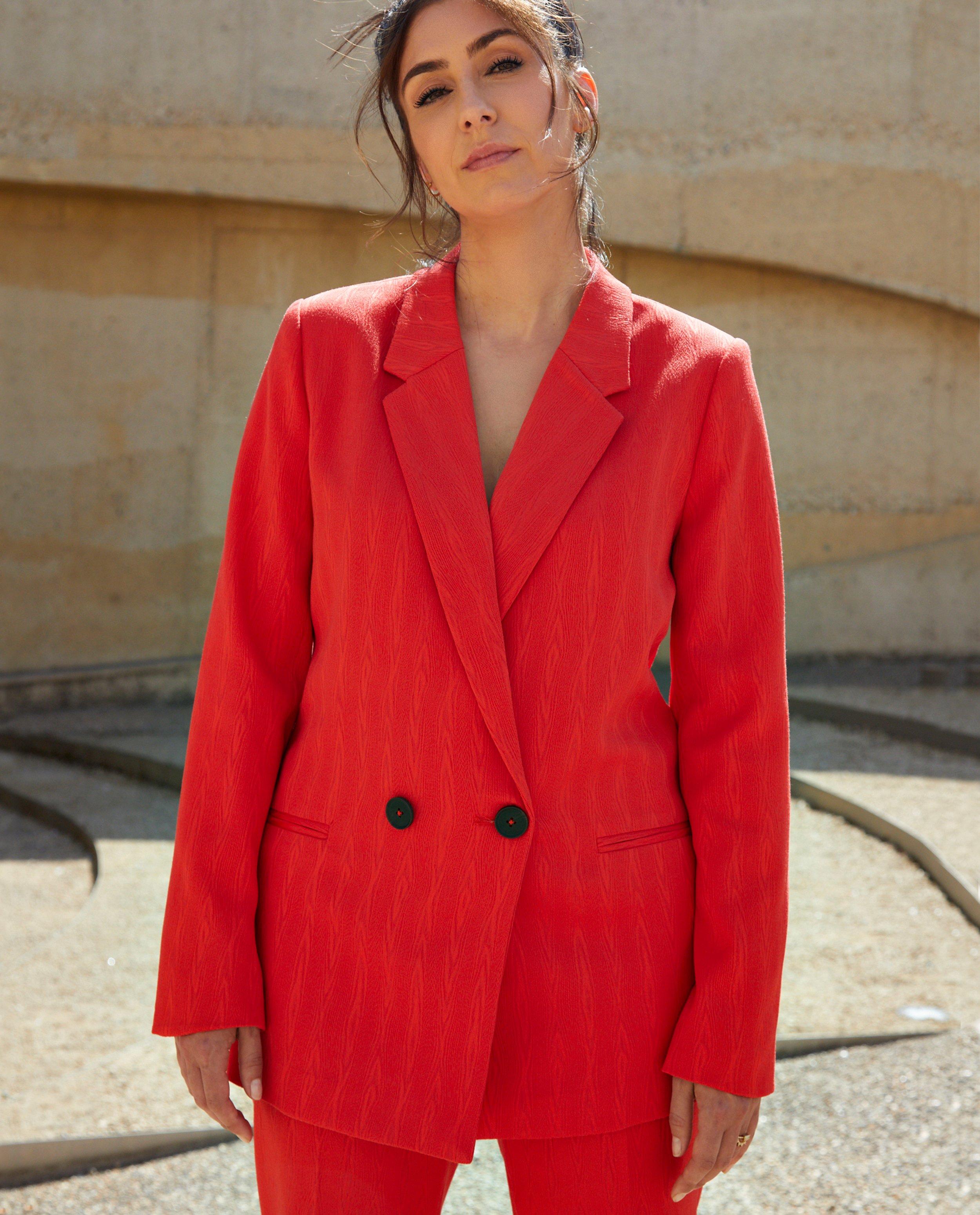 Blazers - Rode blazer met structuur