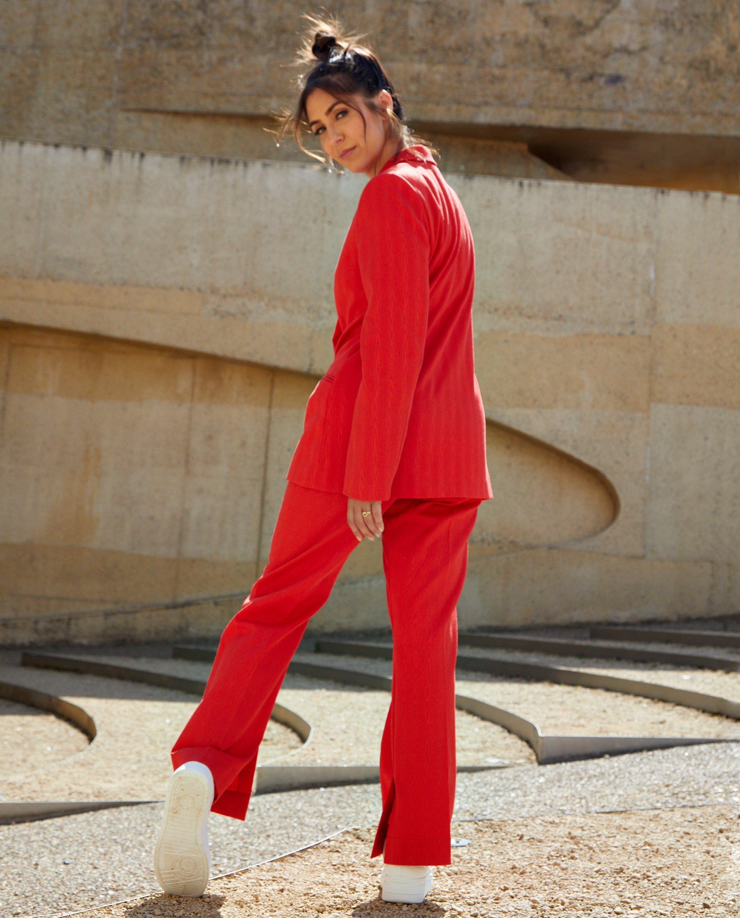 Blazers - Rode blazer met structuur
