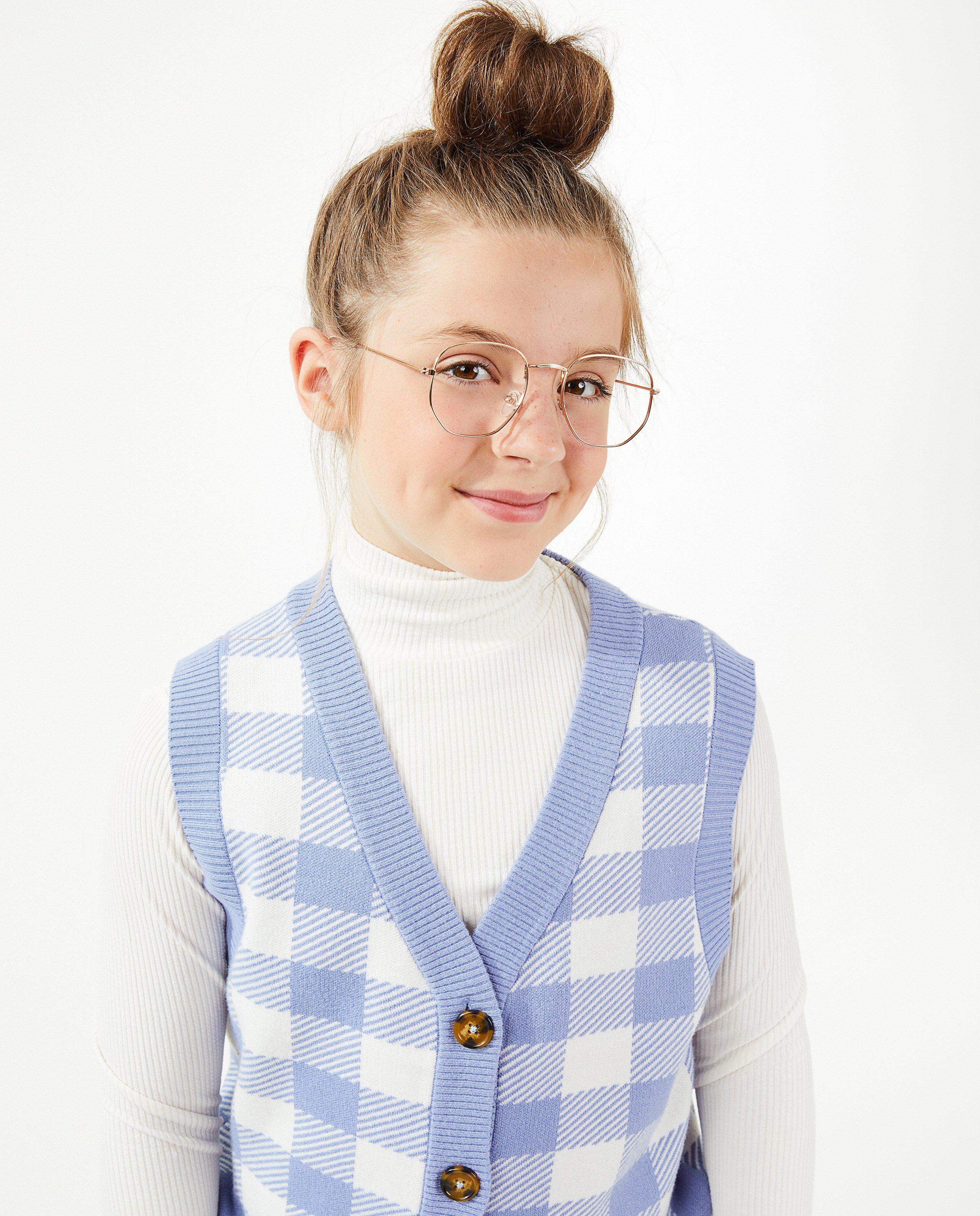 Gilet à motif à carreaux bleu-blanc - null - Like Me