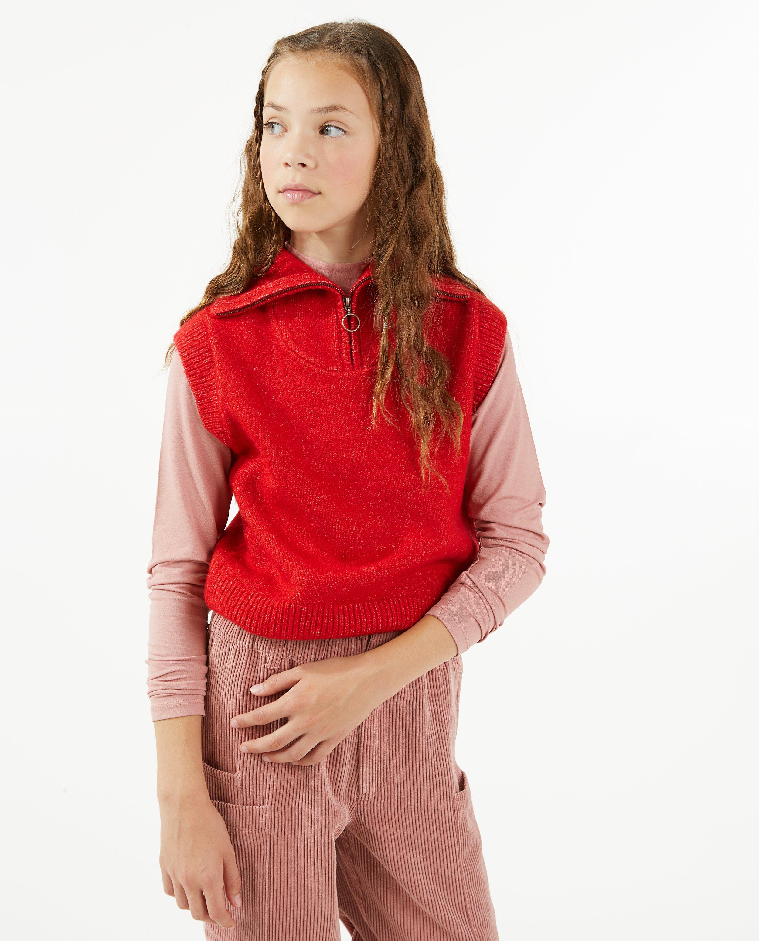 Pulls - Débardeur rouge avec fermeture à glissière