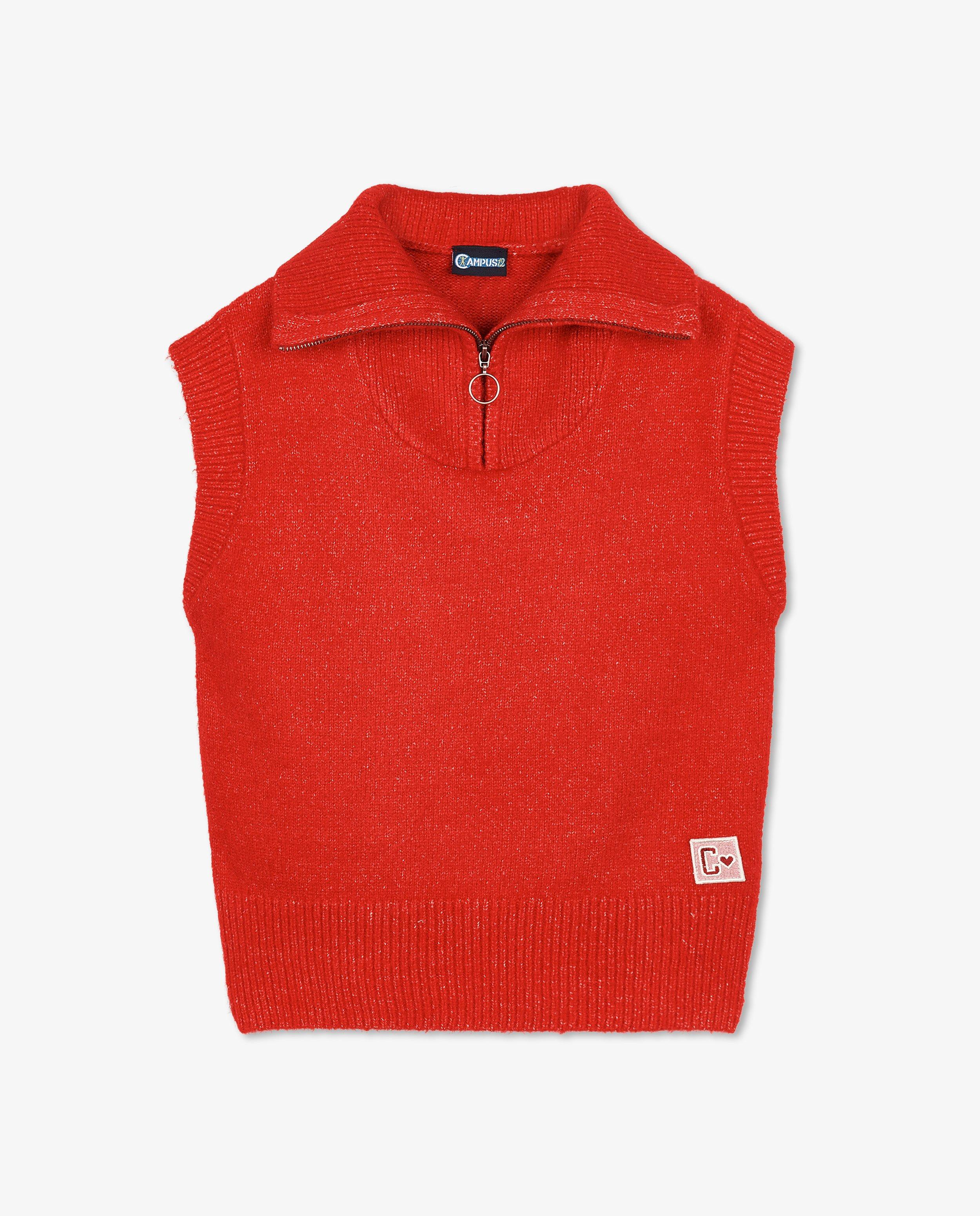 Pulls - Débardeur rouge avec fermeture à glissière
