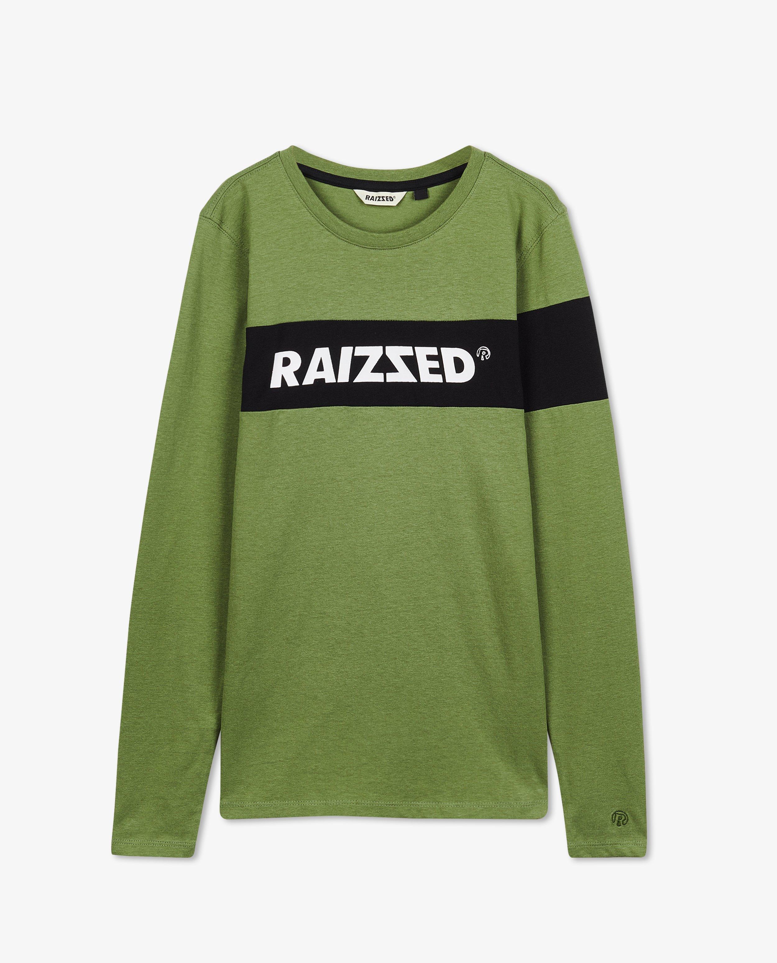 Kakigroene longsleeve met opschrift - null - Raizzed
