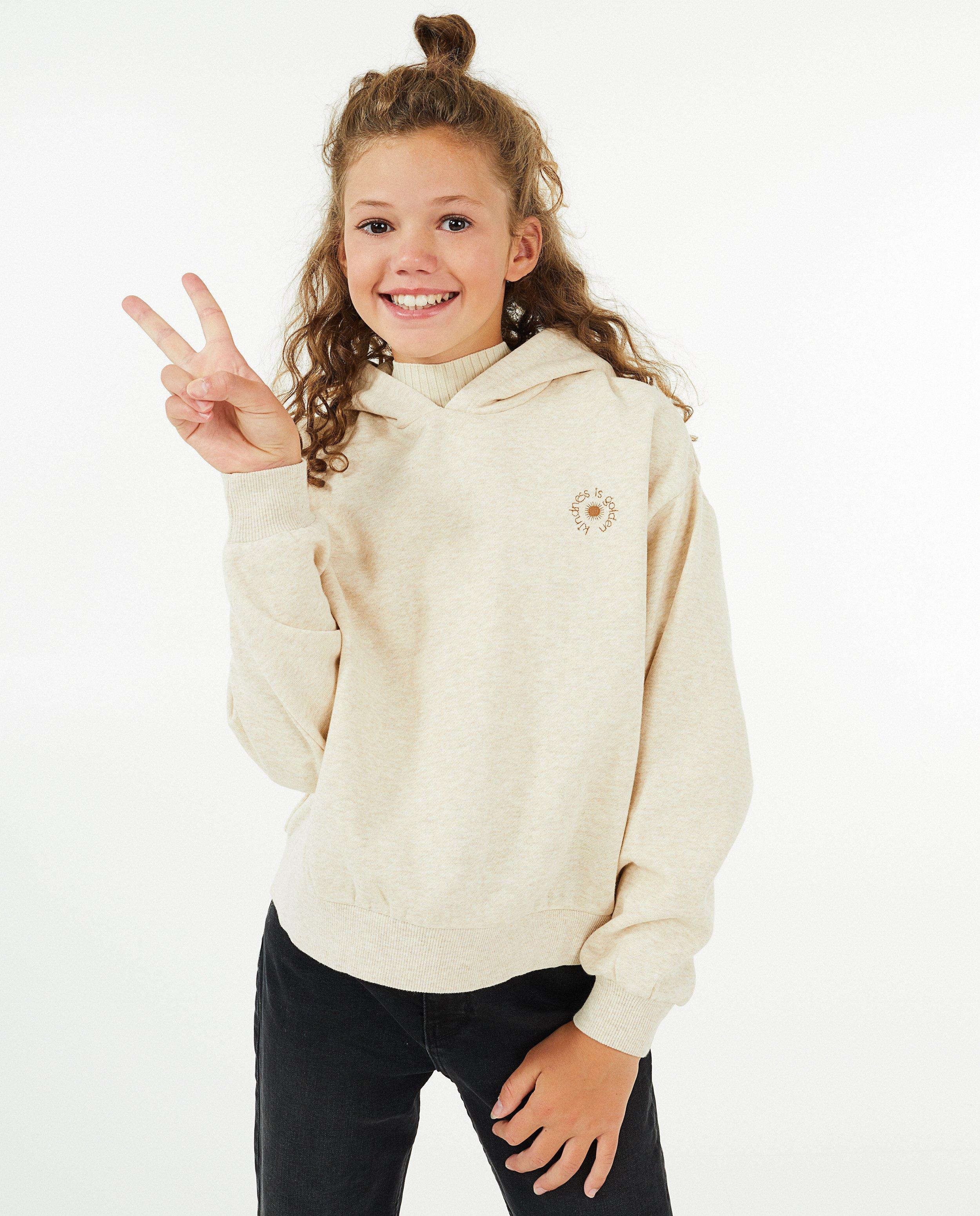 Sweaters - Ecru hoodie met borduursel
