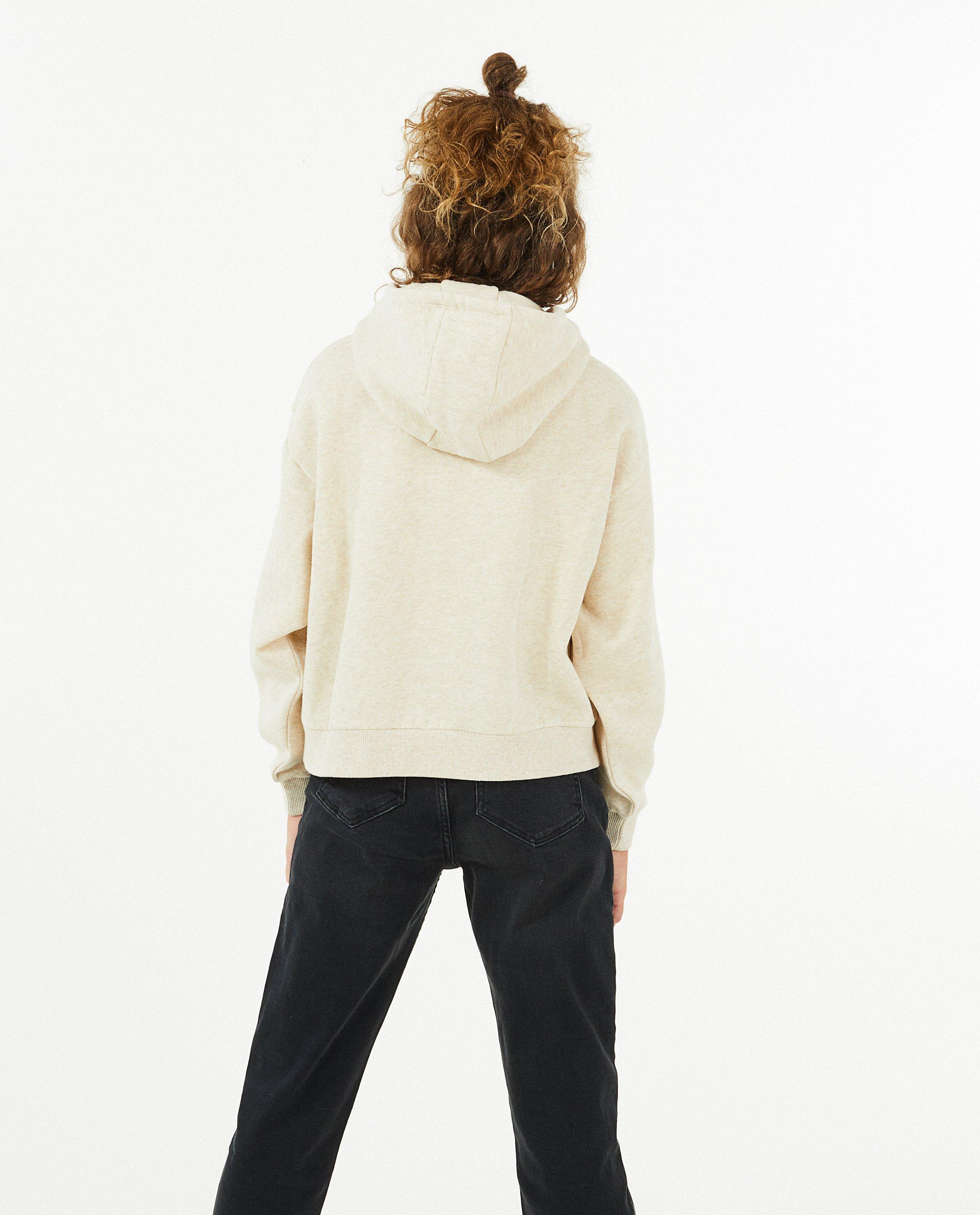 Sweaters - Ecru hoodie met borduursel