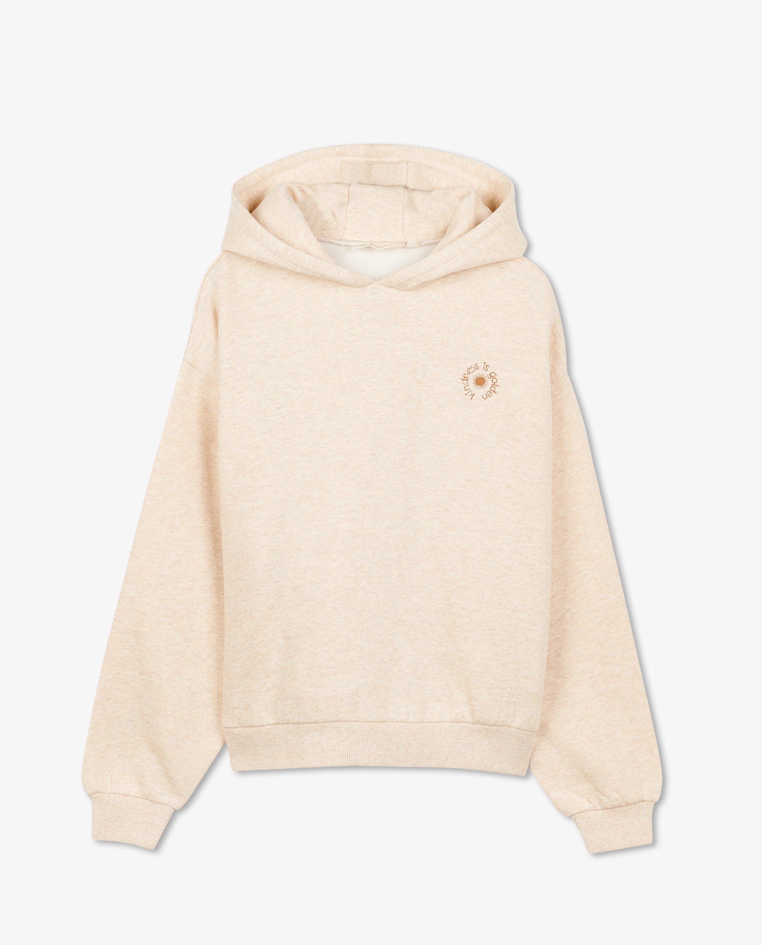 Sweaters - Ecru hoodie met borduursel