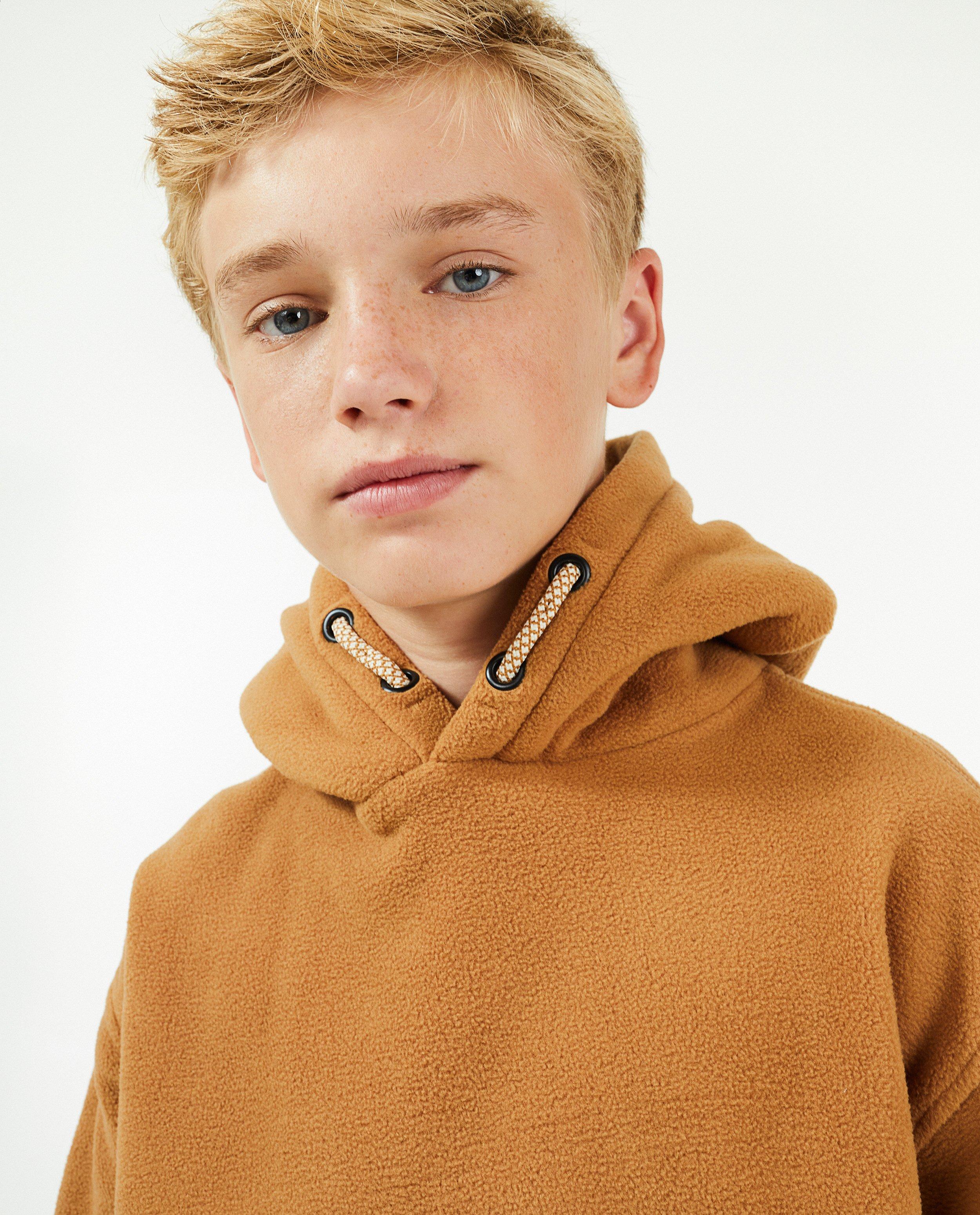 Sweaters - Bruine hoodie van fleece