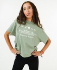 T-shirts - Kakigroen T-shirt met opschrift