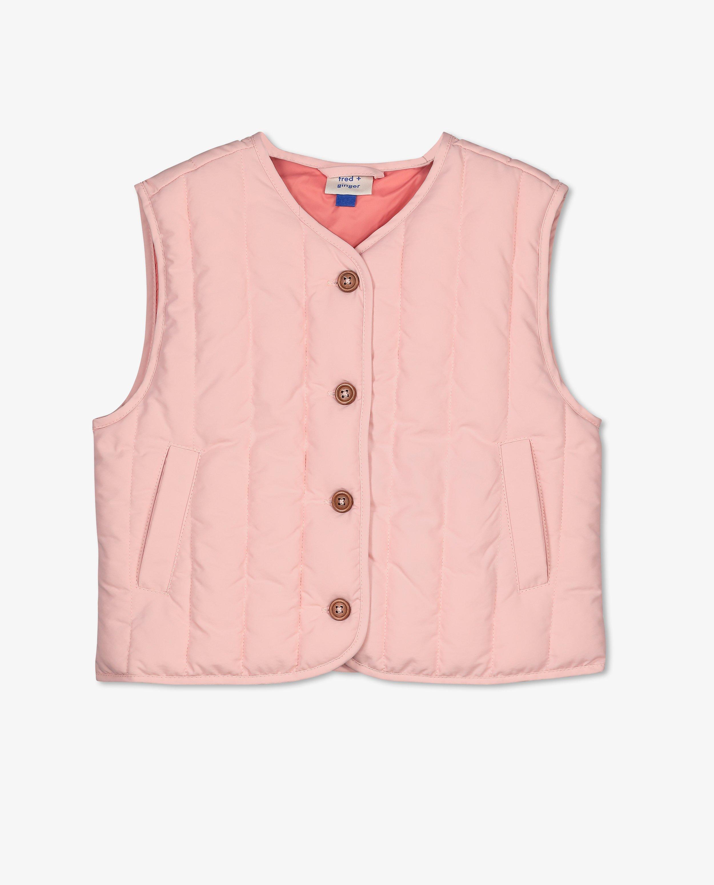 Cardigan - Roze gilet met doorgestikt patroon