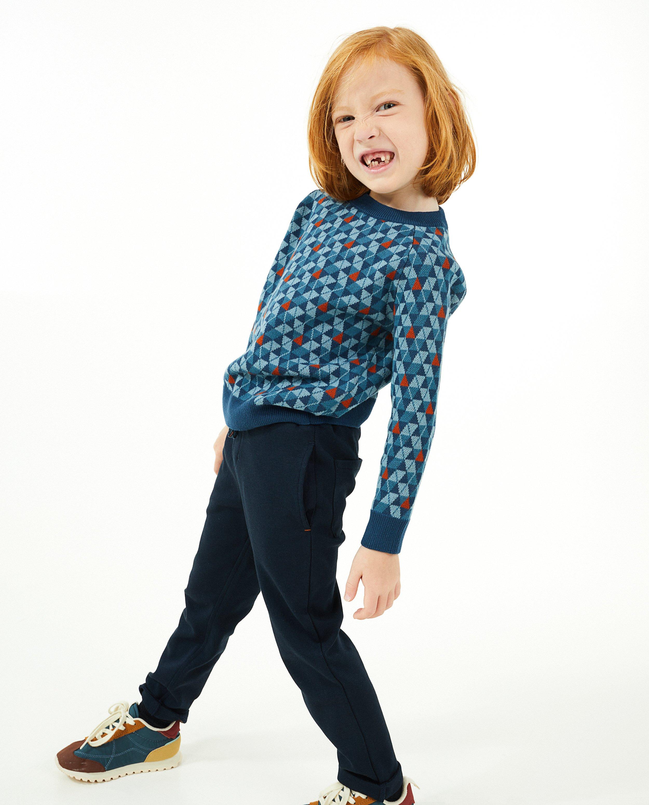 Blauwe trui met geometrische print - null - Maya