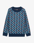 Truien - Blauwe trui met geometrische print