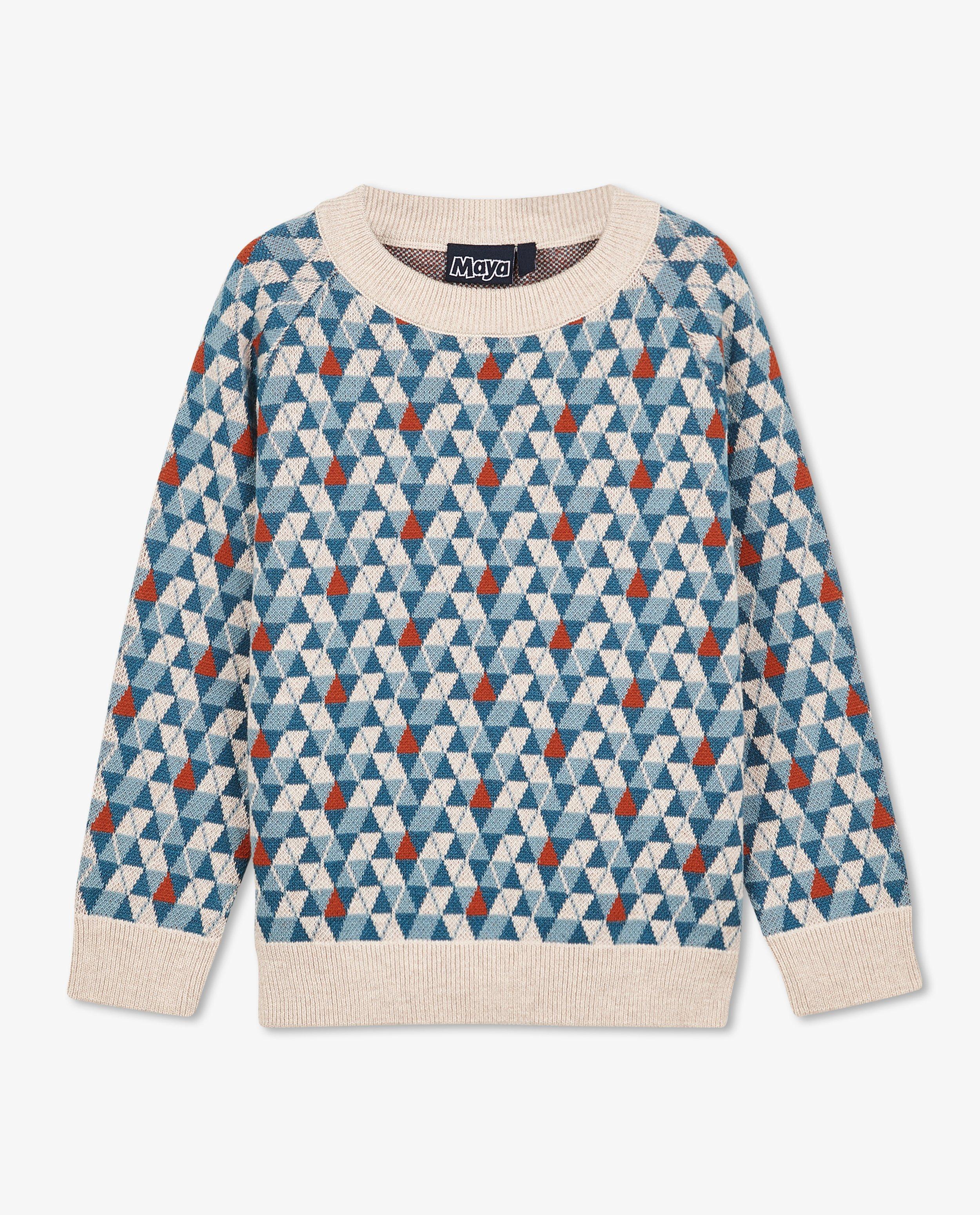 Blauwe trui met geometrische print - null - Maya