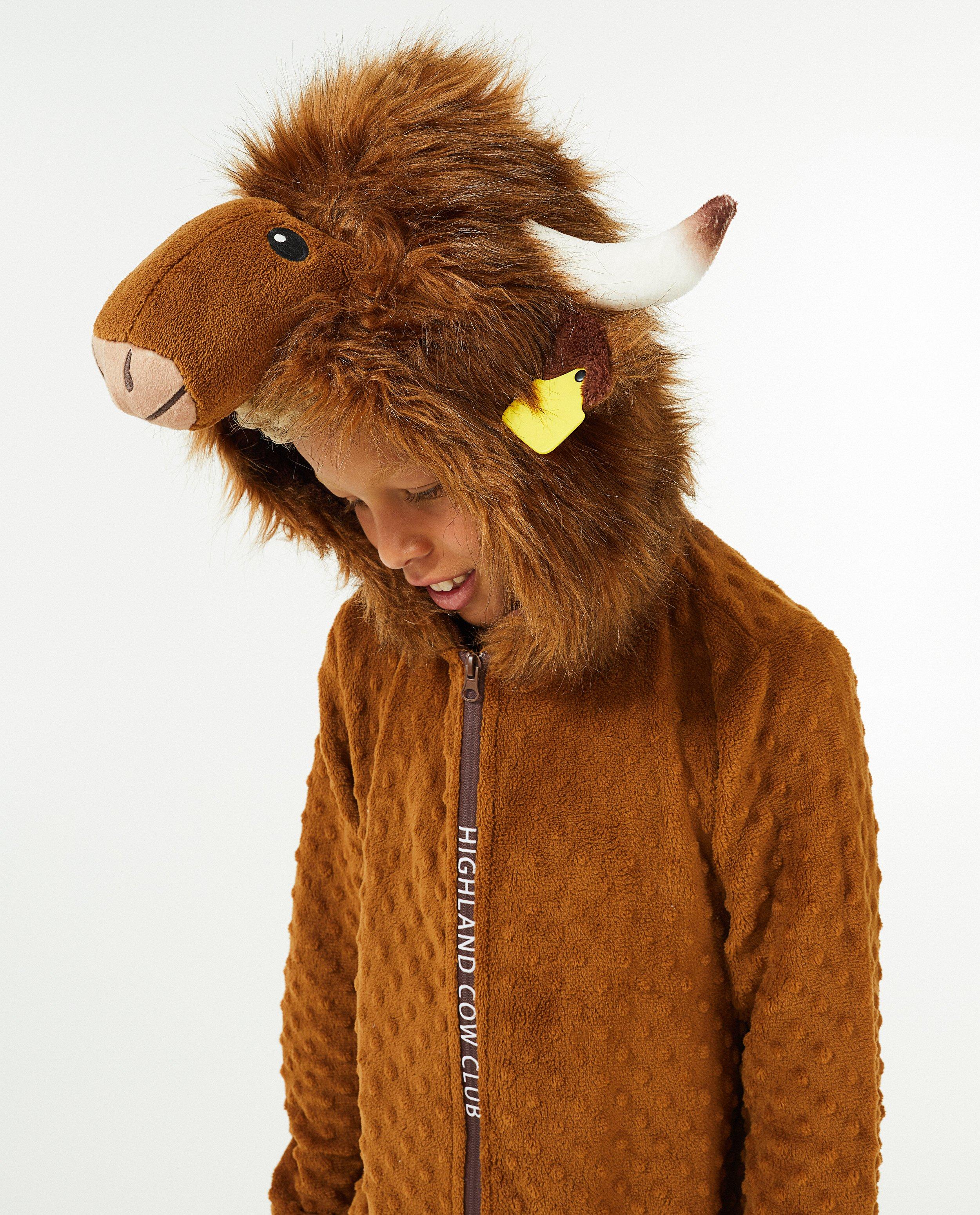 Pyjamas - Combinaison vache Highland brune, 7-14 ans