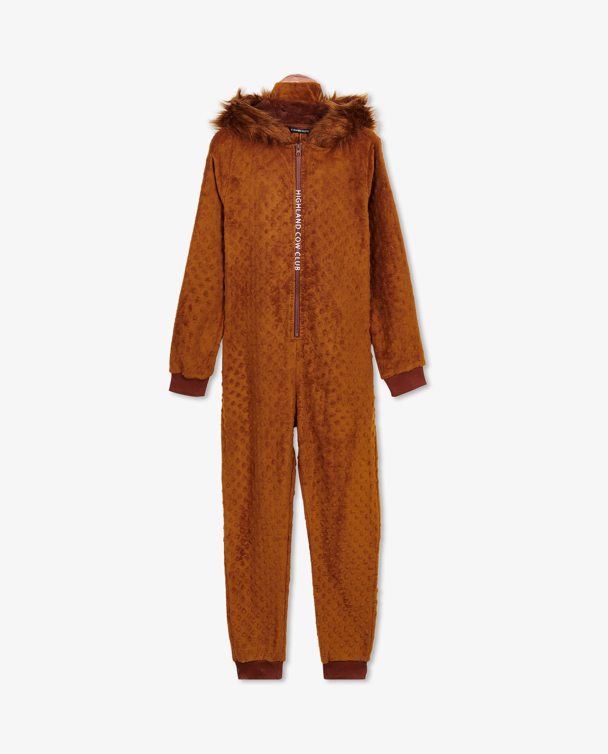 Pyjamas - Combinaison vache Highland brune, 7-14 ans