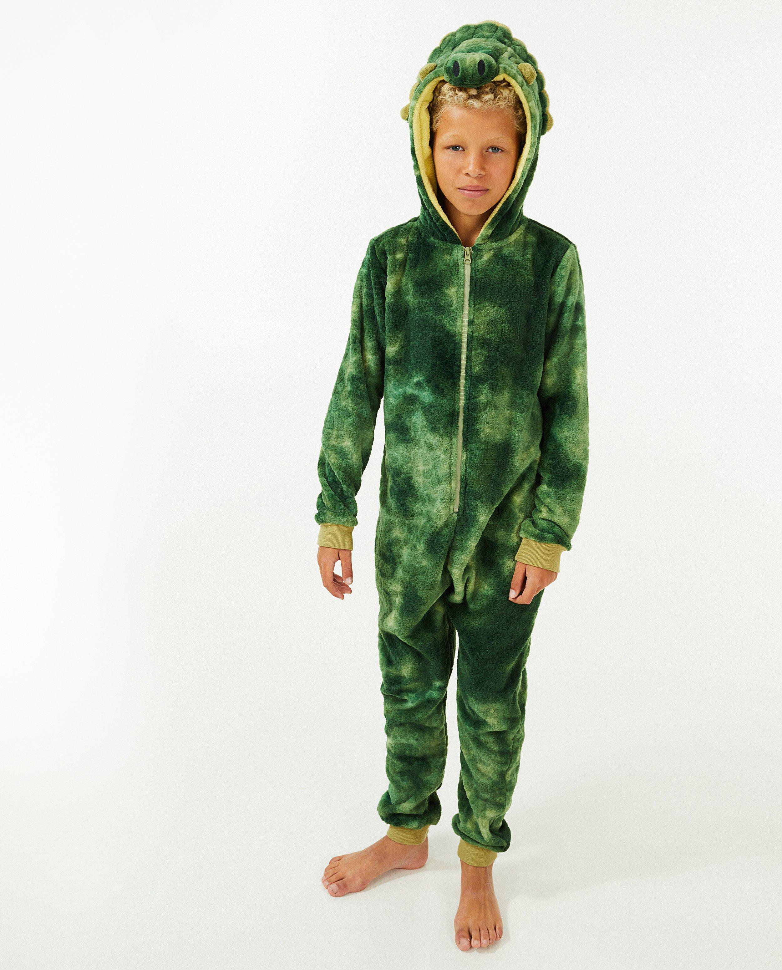 Nachtkleding - Groene kameleon-onesie, 7-14 jaar