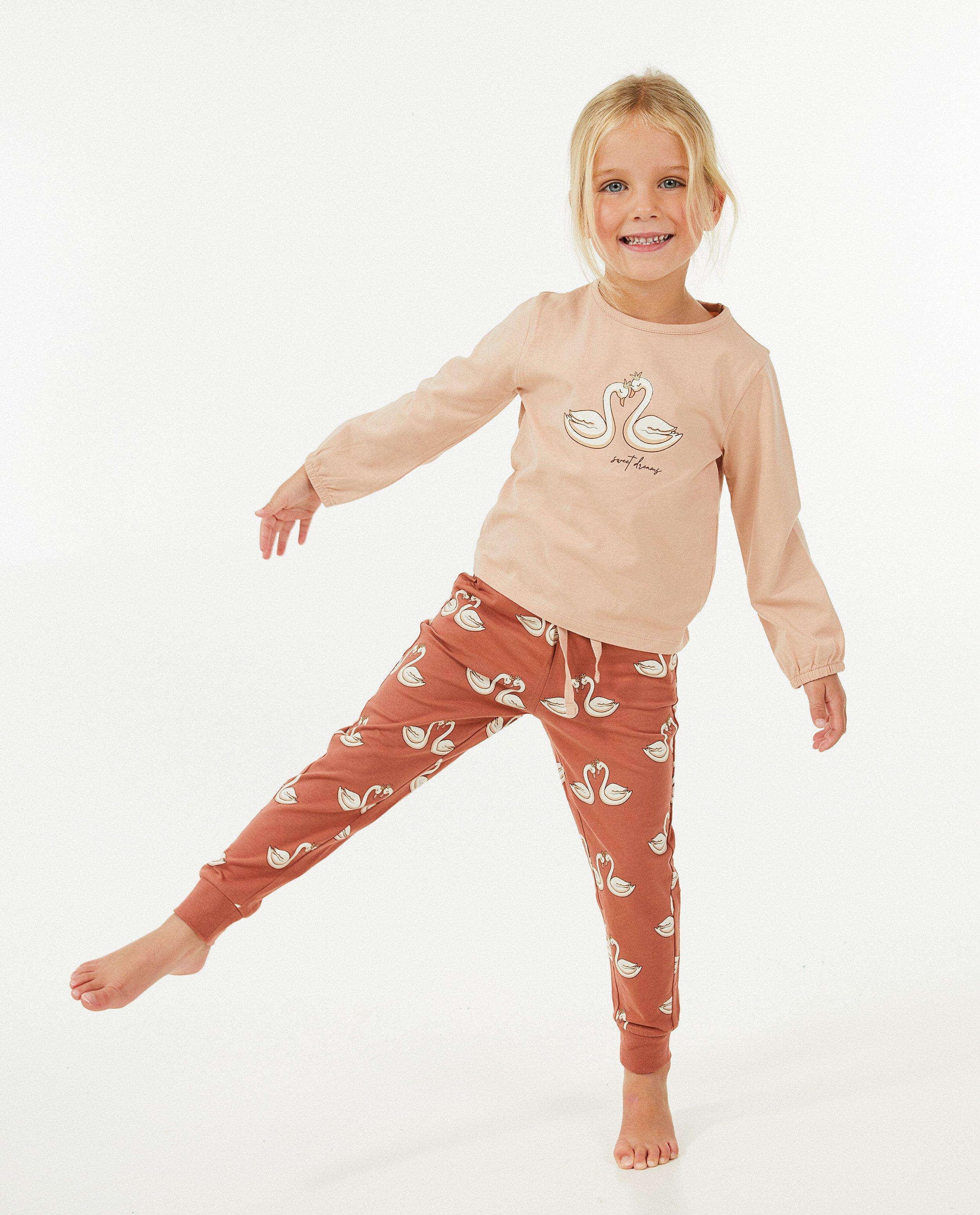 Nachtkleding - Witte pyjama met zwaanprint