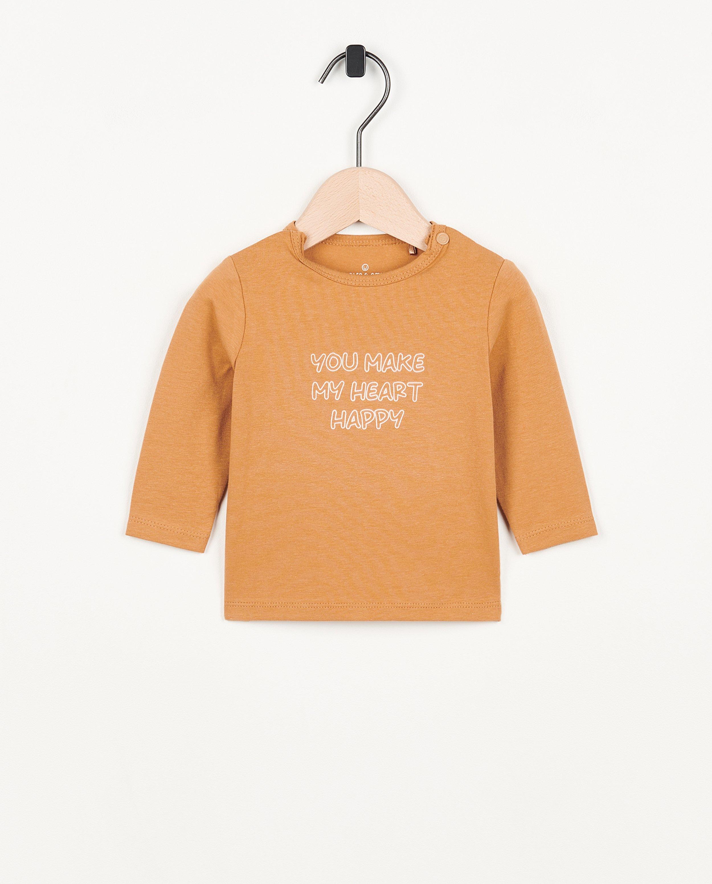 Offwhite longsleeve met opschrift - null - Newborn 50-68