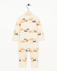 Nachtkleding - Offwhite pyjama met beerprint