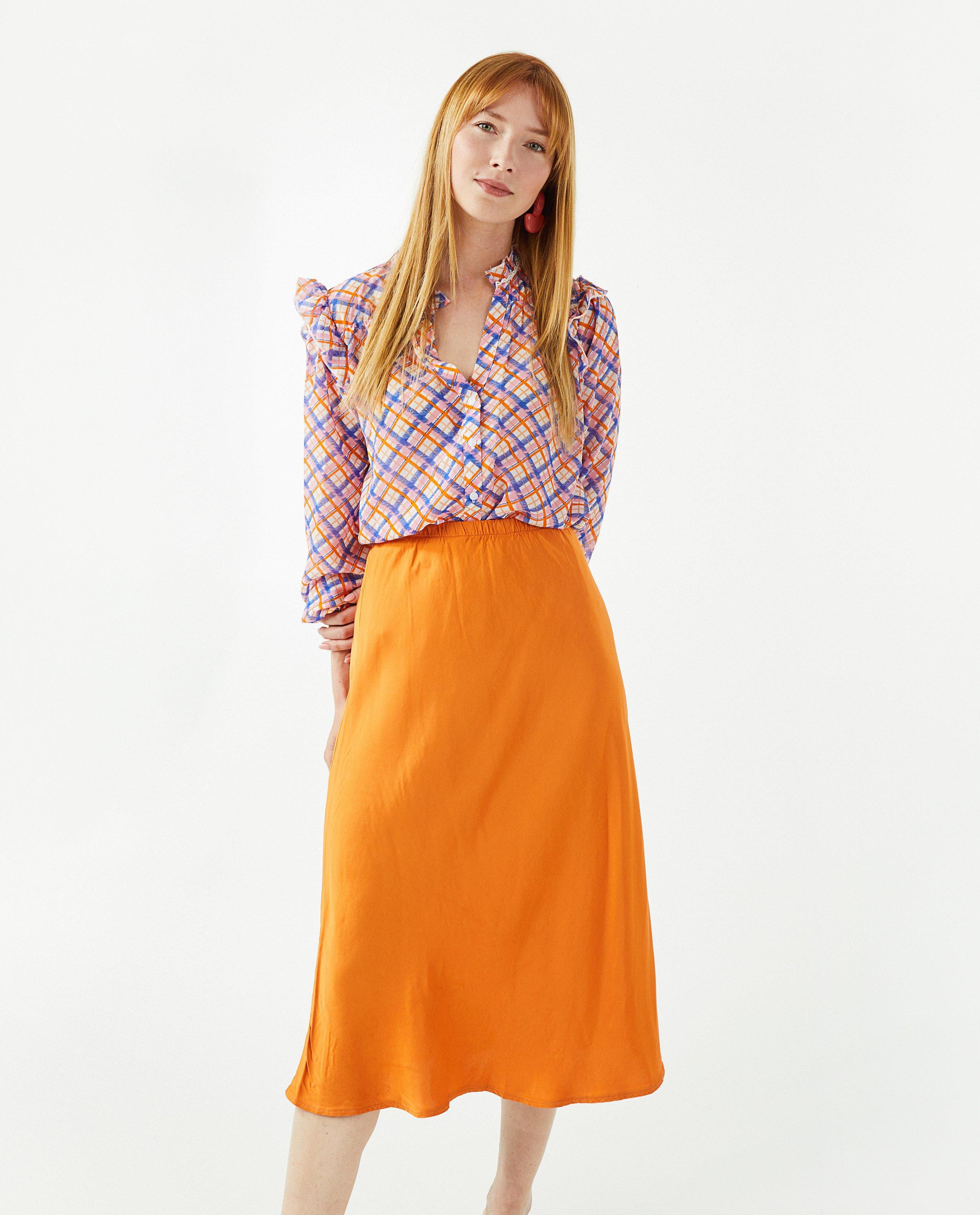 Jupe satin orange online