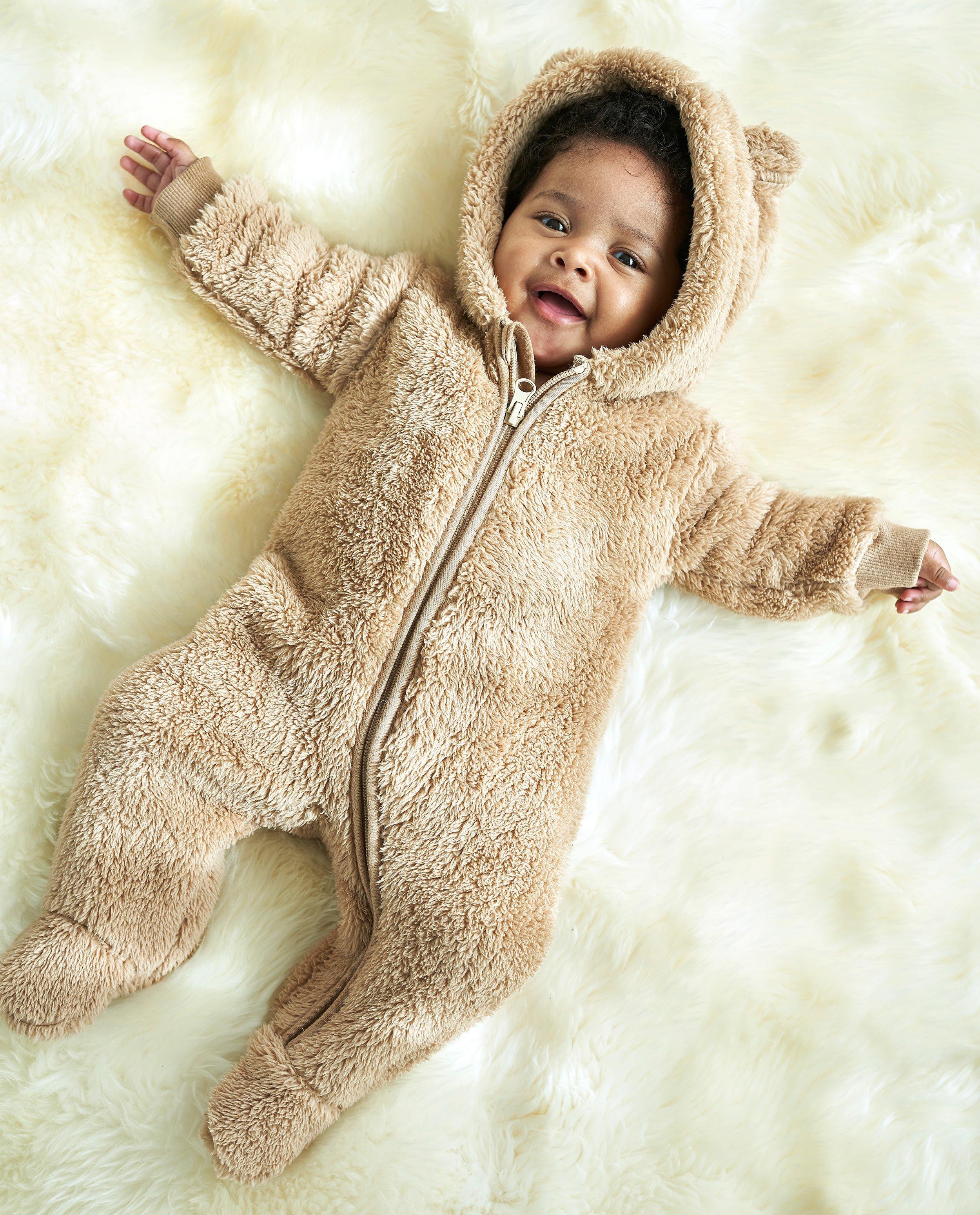 Combinaison ourson beige en peluche - null - Newborn 50-68