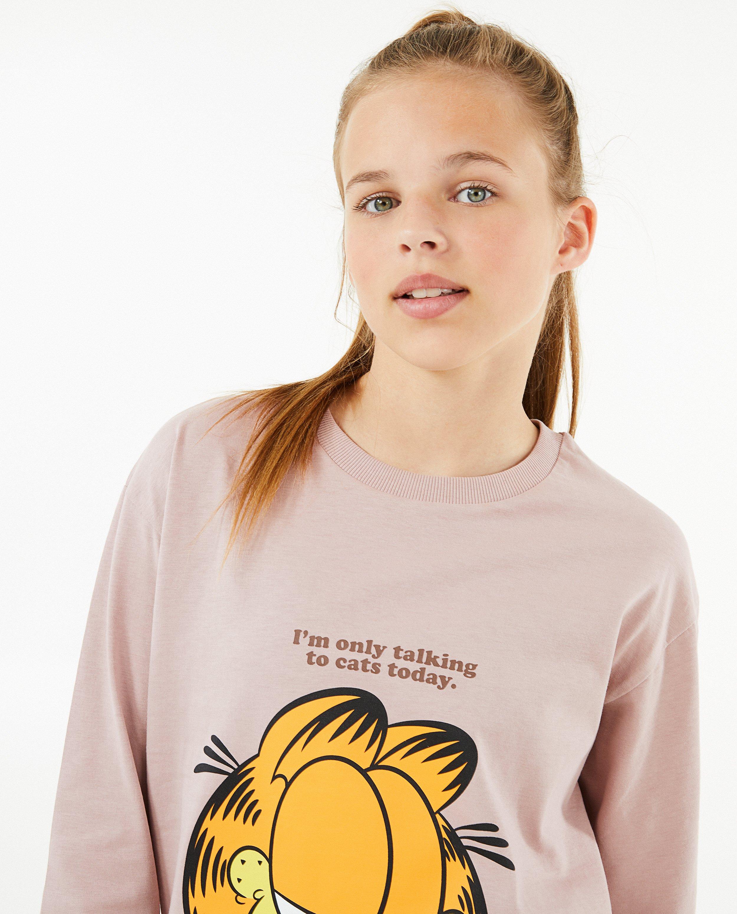 T-shirts - Oudroze longsleeve met print
