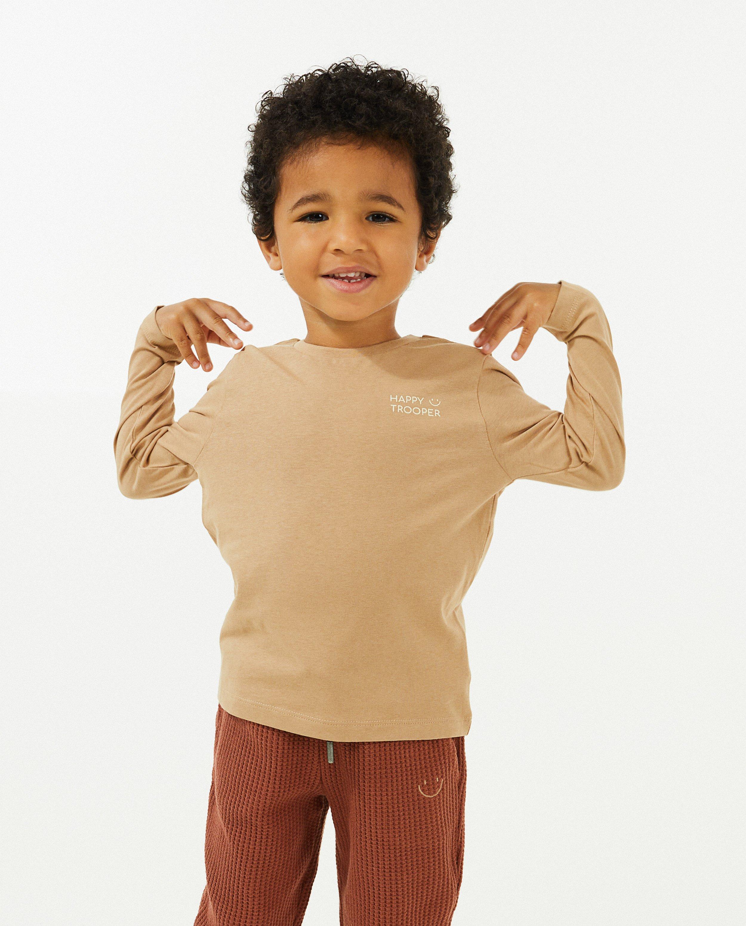 T-shirts - Beige longsleeve met print