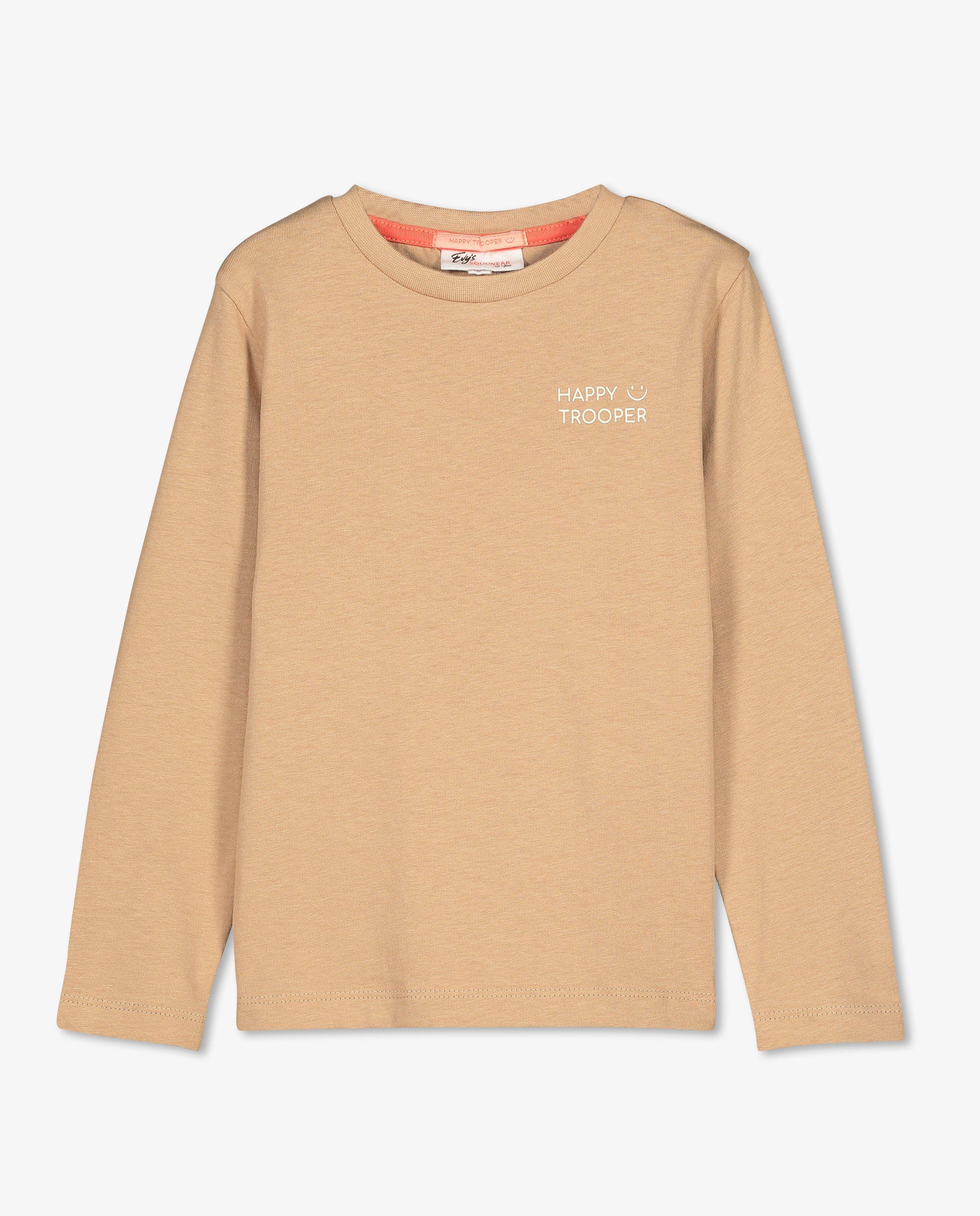 T-shirts - Beige longsleeve met print
