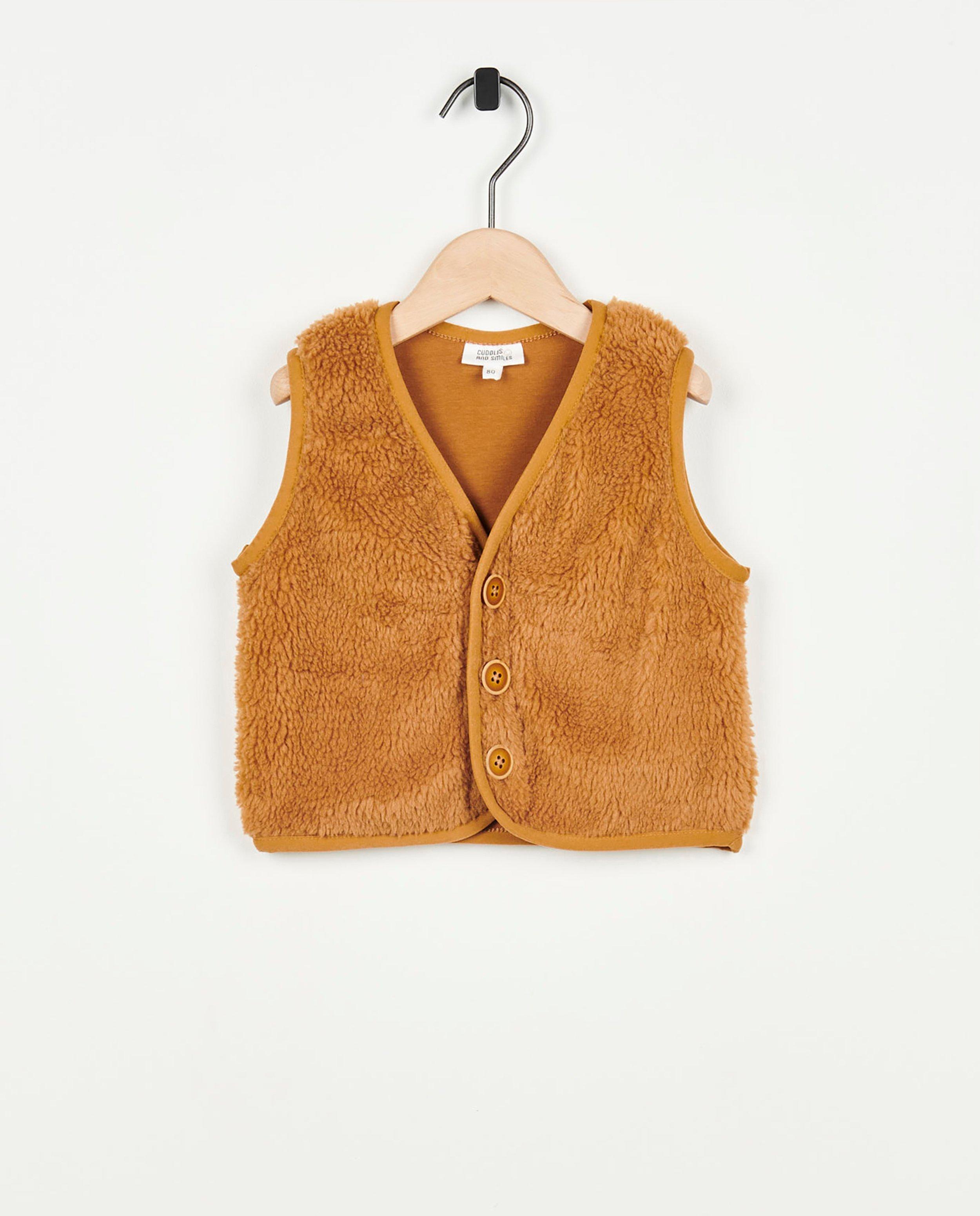 Bruine gilet van teddy - null - Cuddles and Smiles