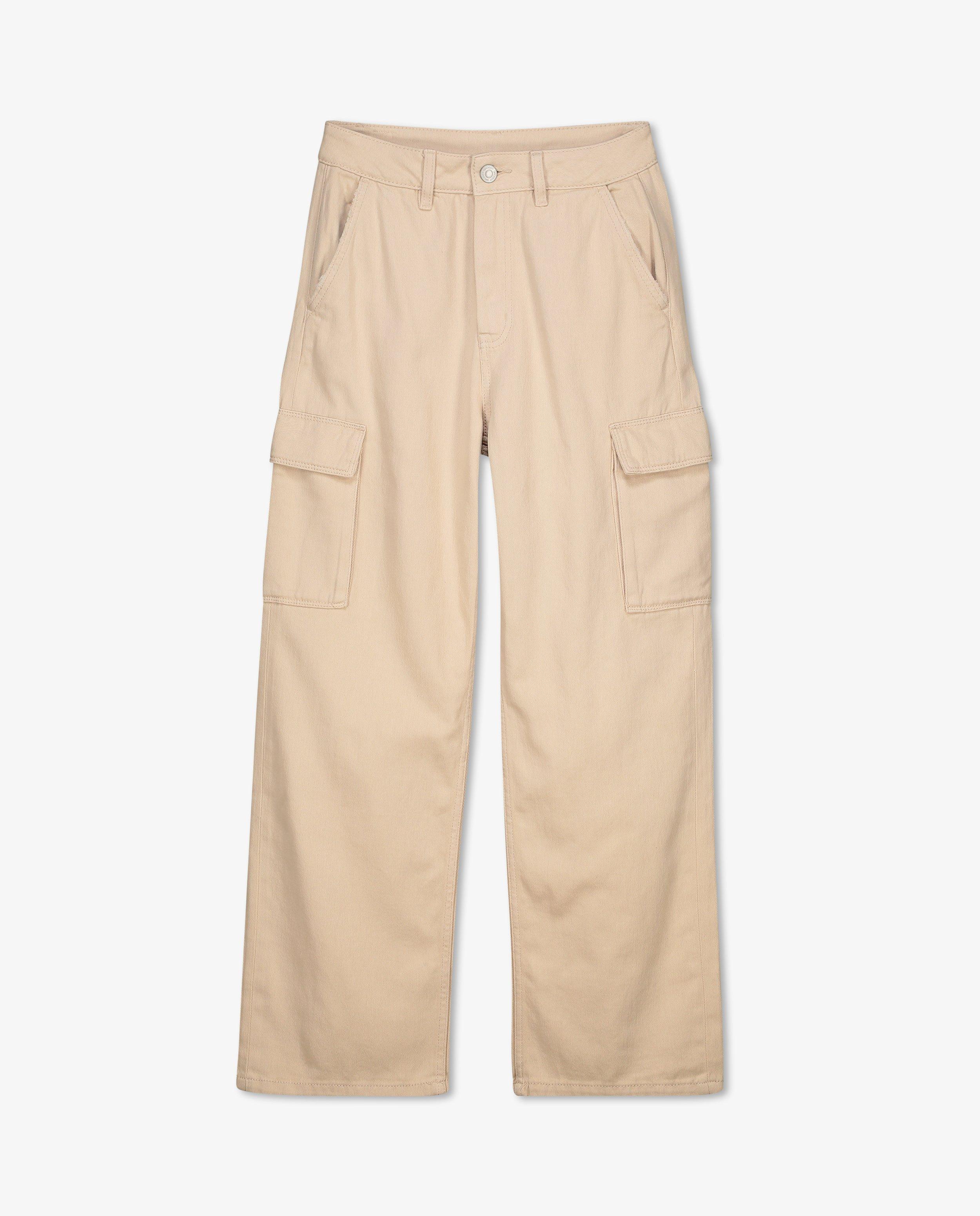 Jeans - Jeans beige, coupe à jambes larges