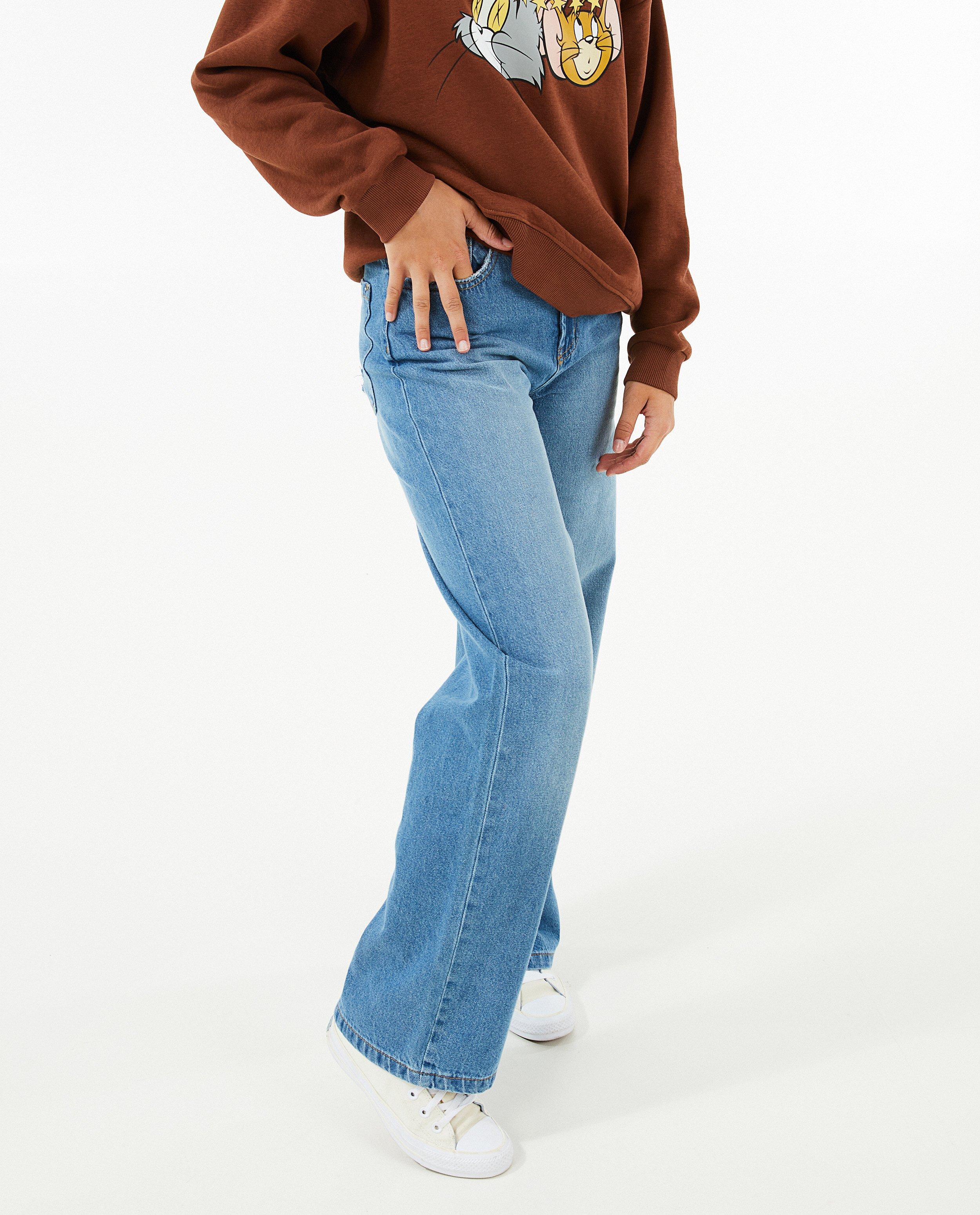 Jeans - Blauwe jeans, flared fit