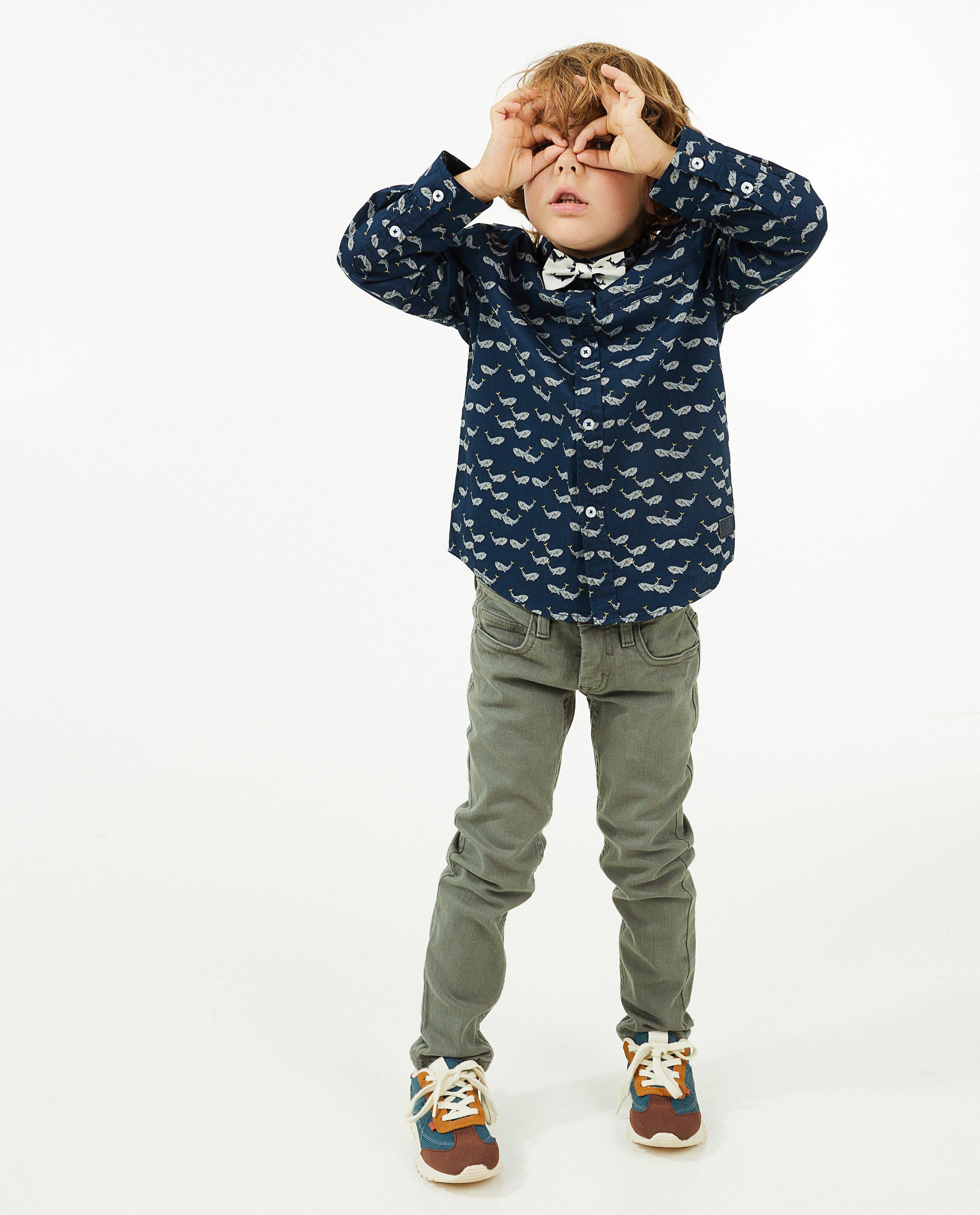 Groengrijze jeans, slim fit - null - Kidz Nation