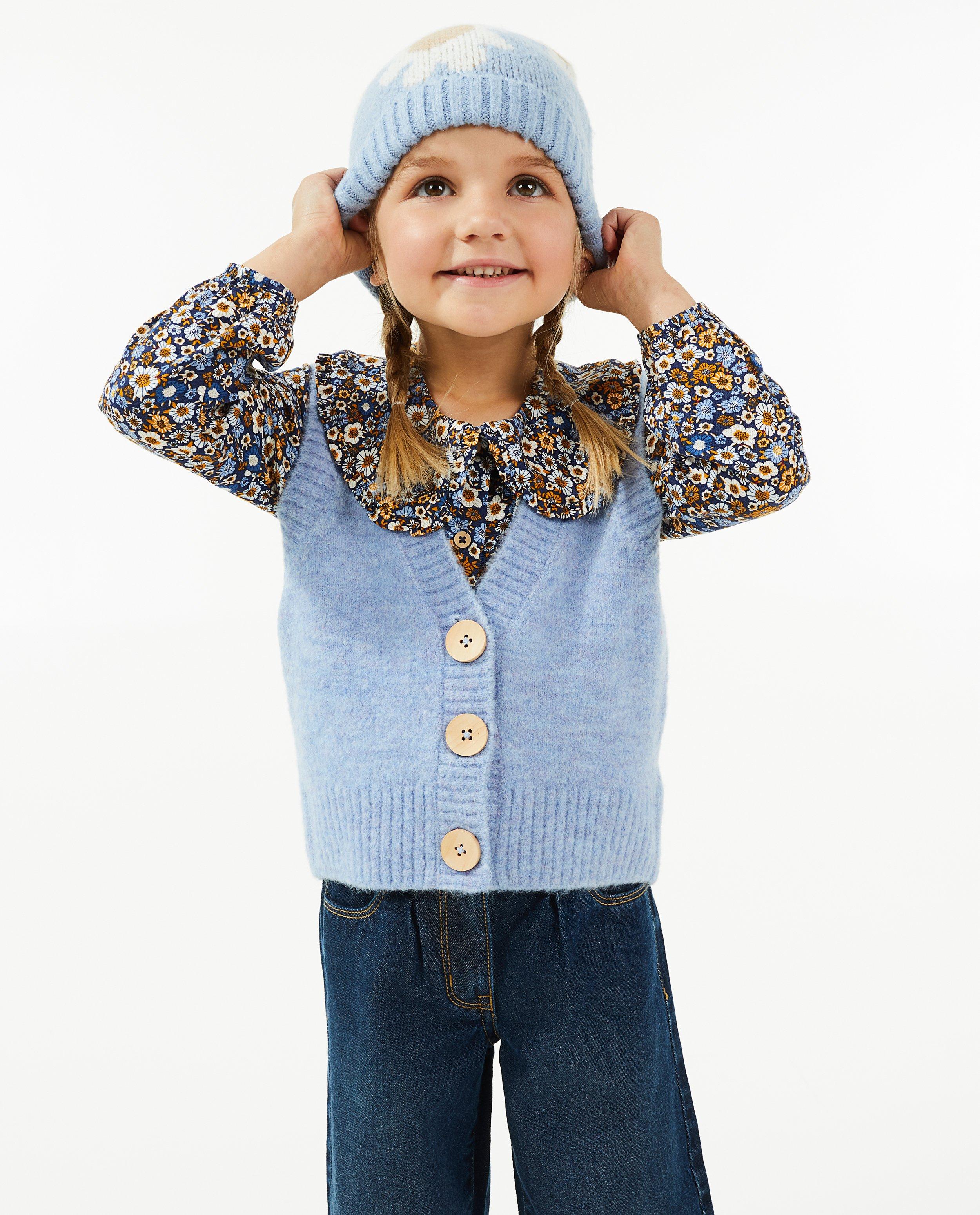 Cardigans - Gilet bleu en fin tricot
