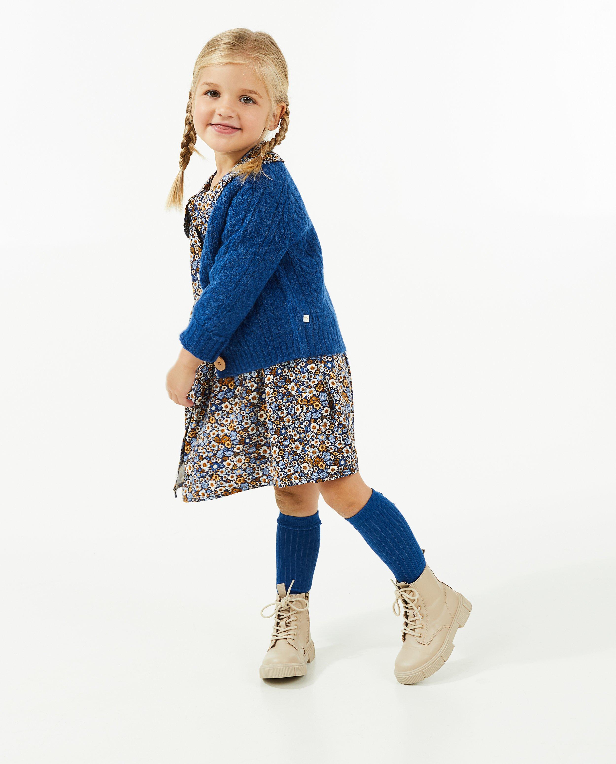 Blauwe cardigan met gebreide rib - null - Milla Star