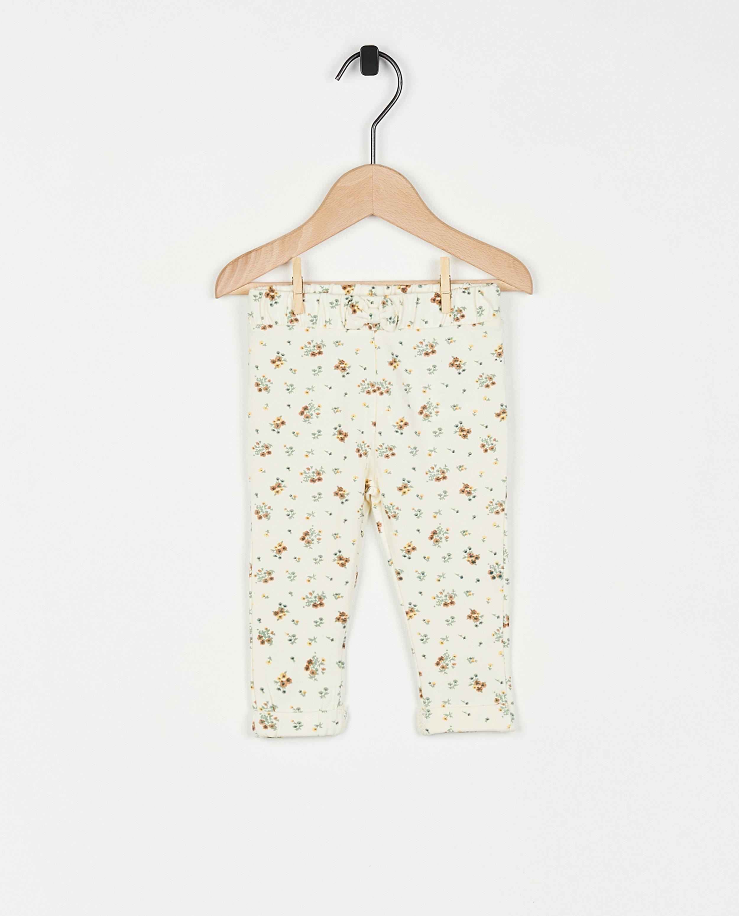 Leggings blancs à imprimé fleuri - null - Newborn 50-68
