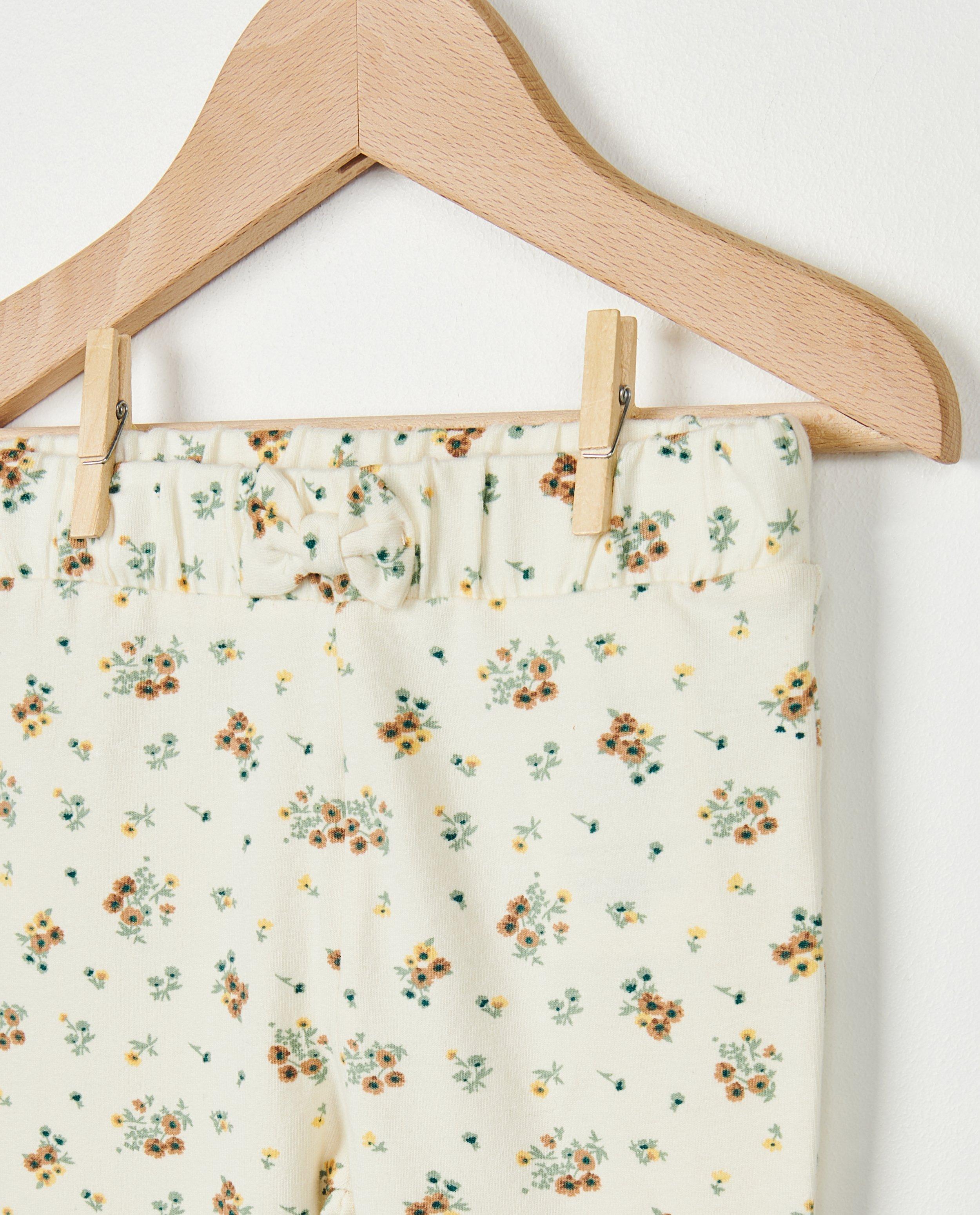 Leggings - Witte legging met bloemenprint