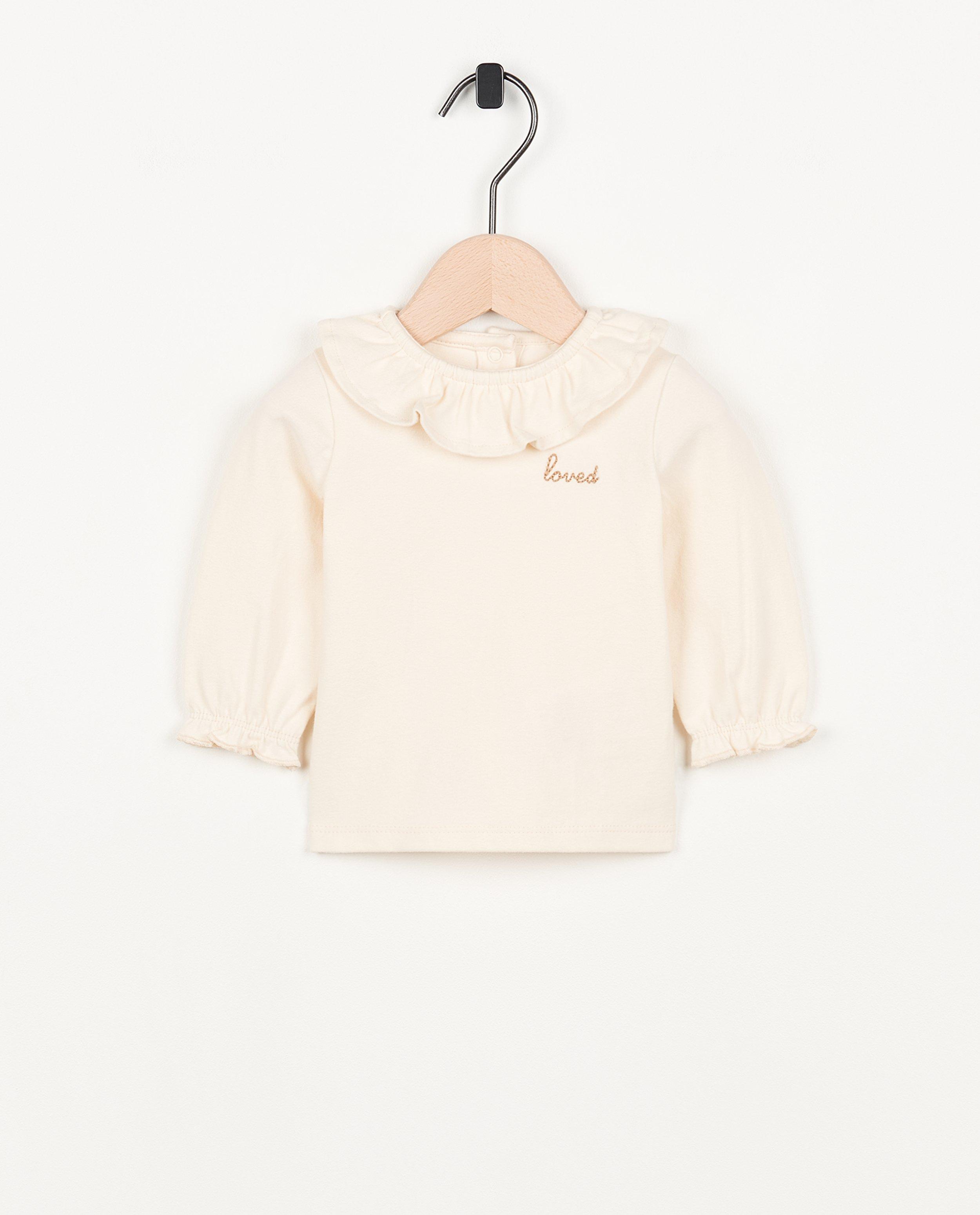 Witte longsleeve met opschrift - null - Newborn 50-68