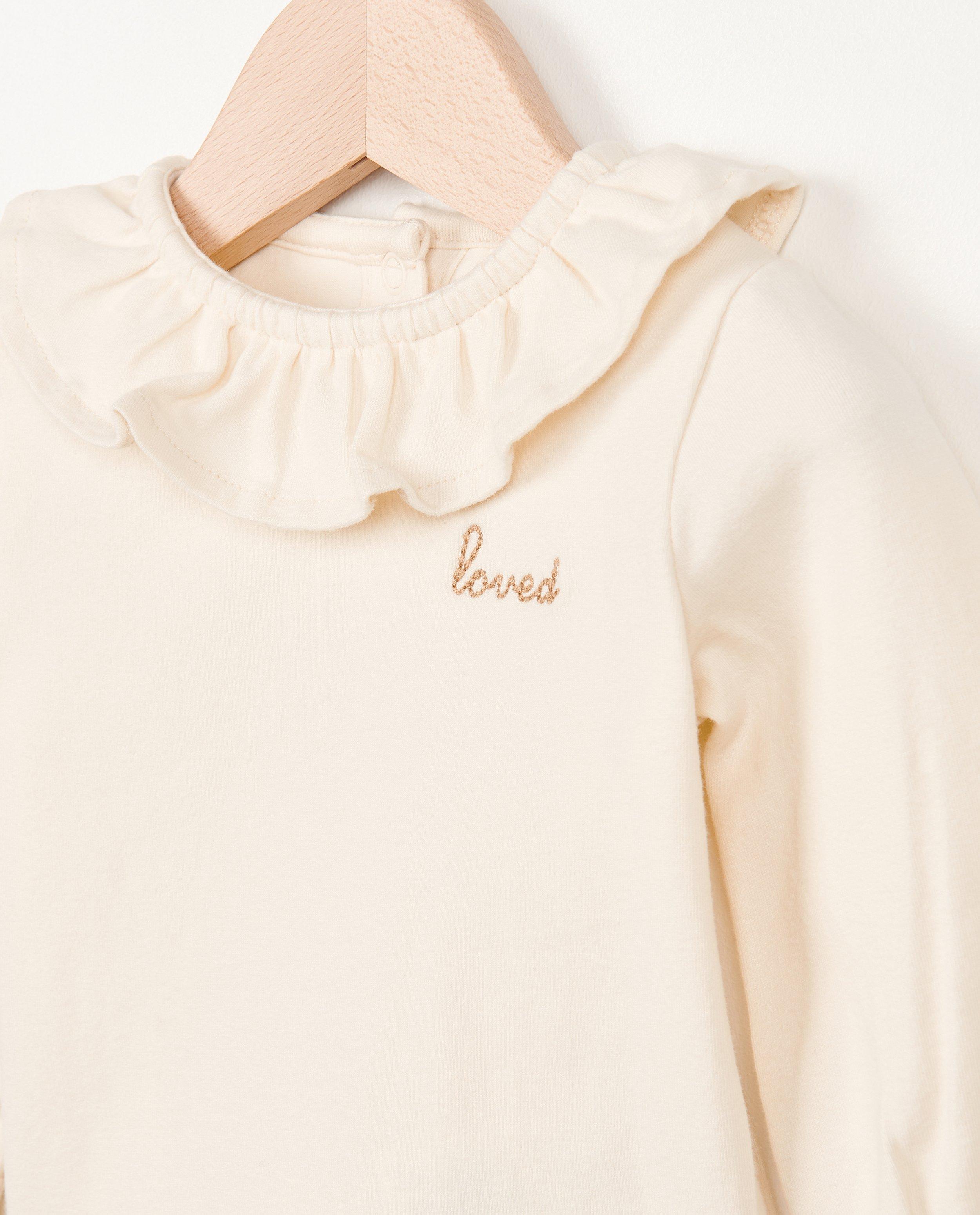 T-shirts - Witte longsleeve met opschrift