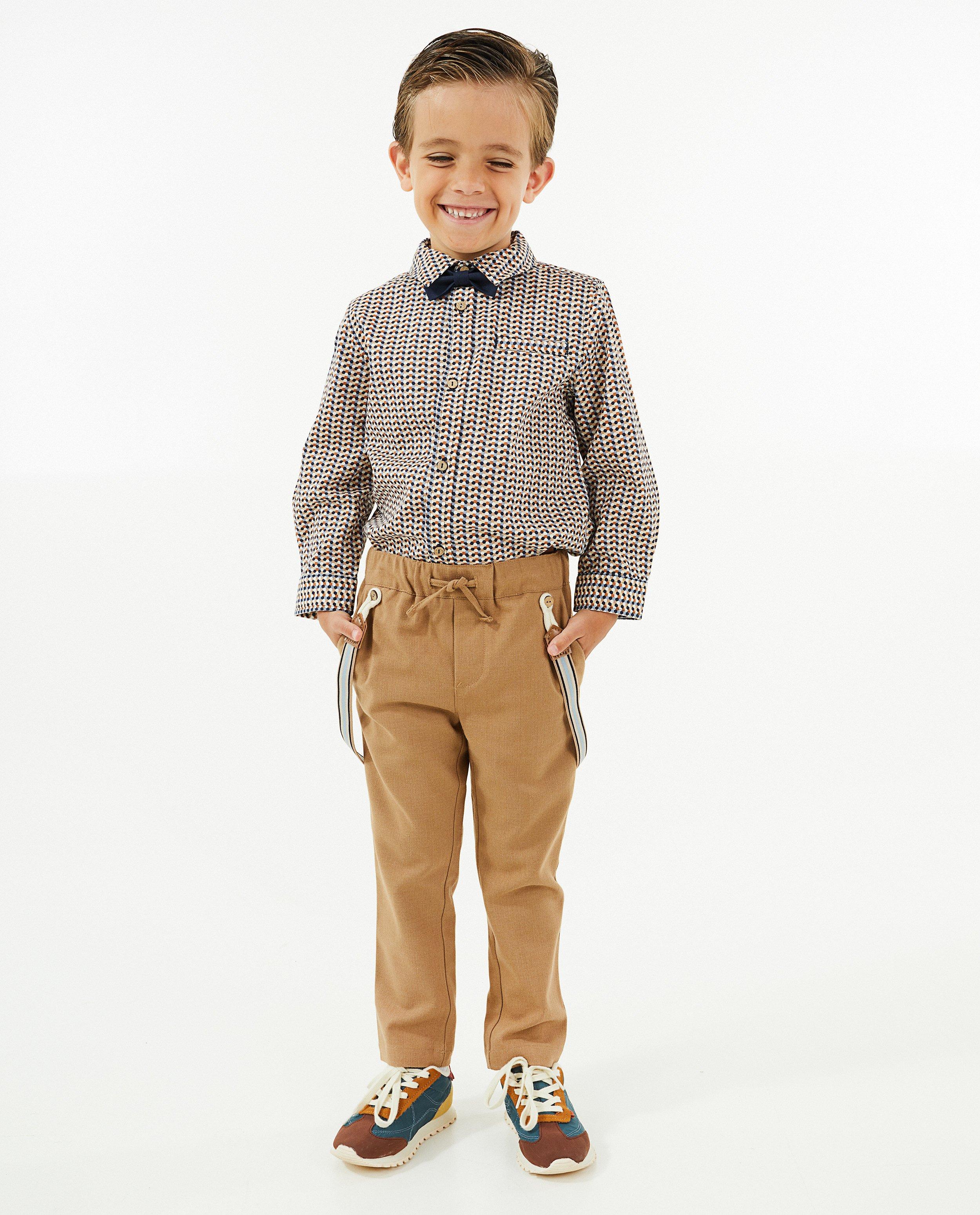 Pantalon beige à bretelles - null - Kidz Nation
