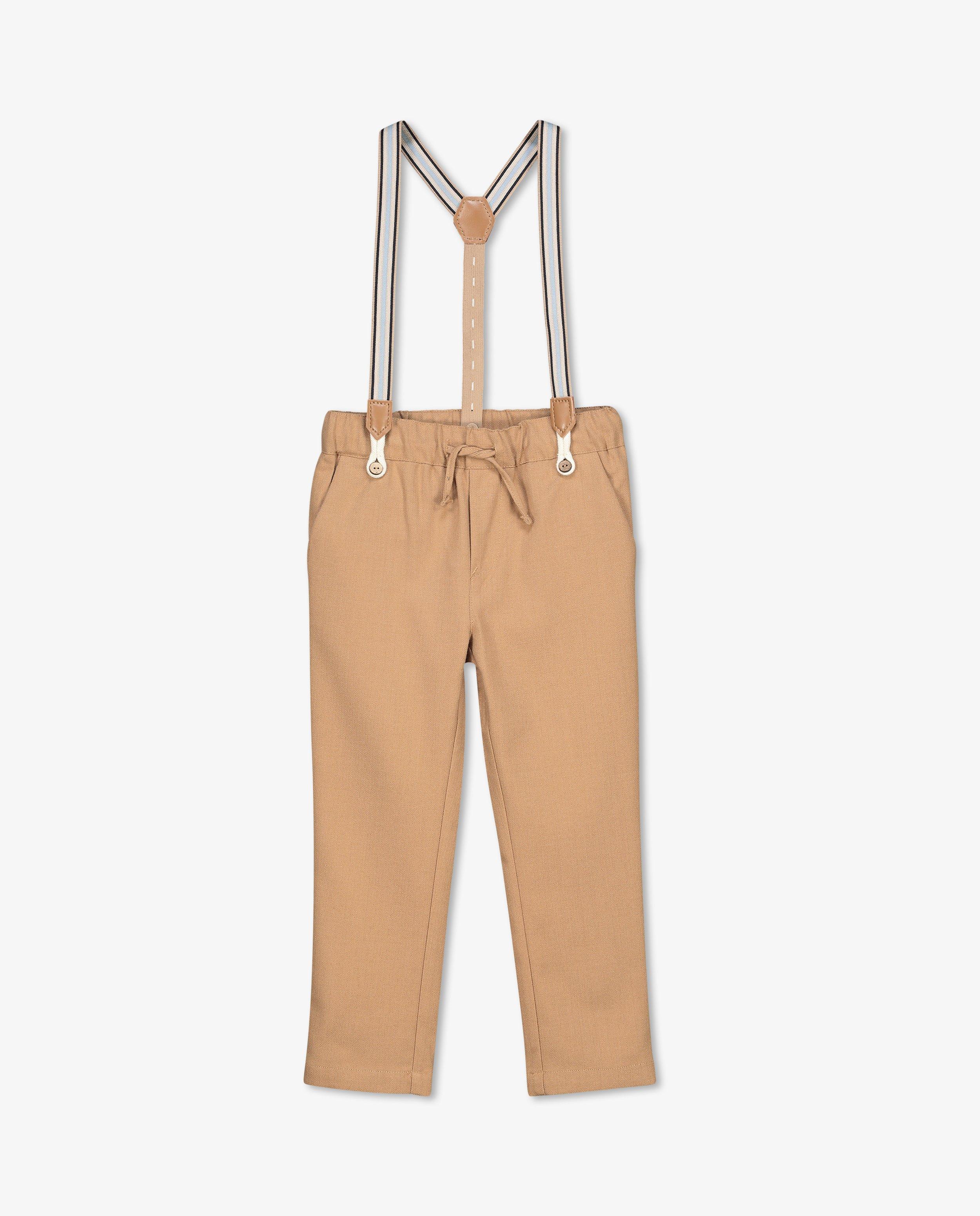 Pantalons - Pantalon beige à bretelles