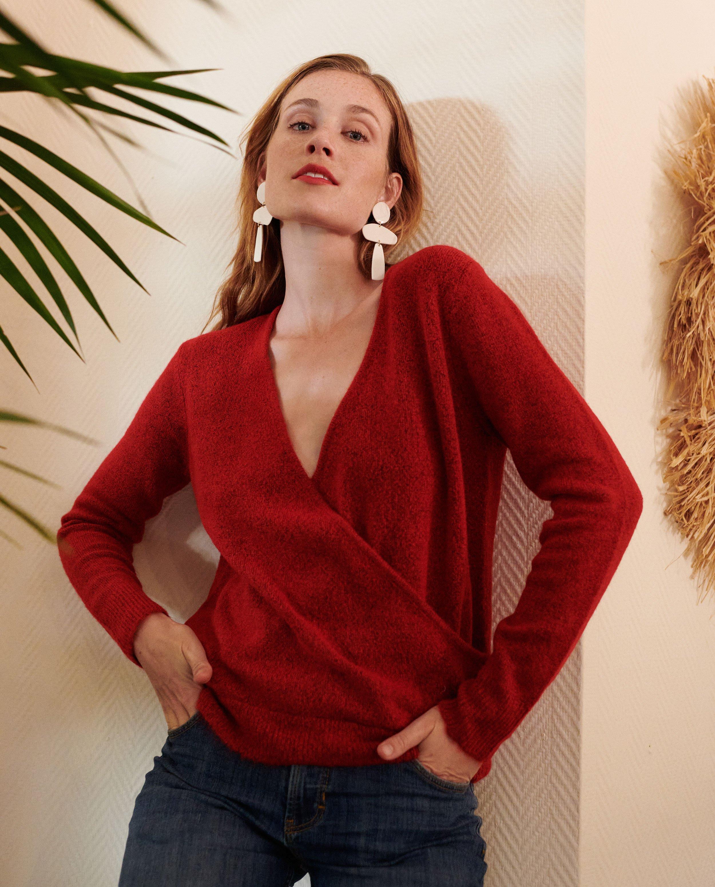 Pull cache-cœur rouge - null - Sora