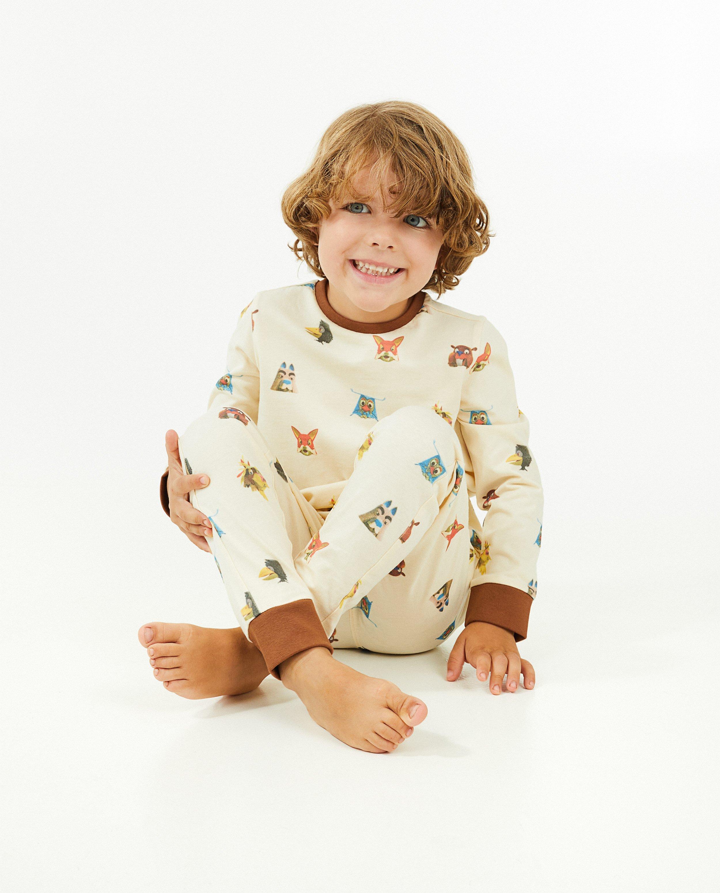 Pyjamas - Pyjama écru à imprimé