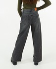 Jeans - Donkergrijze flared jeans met splits