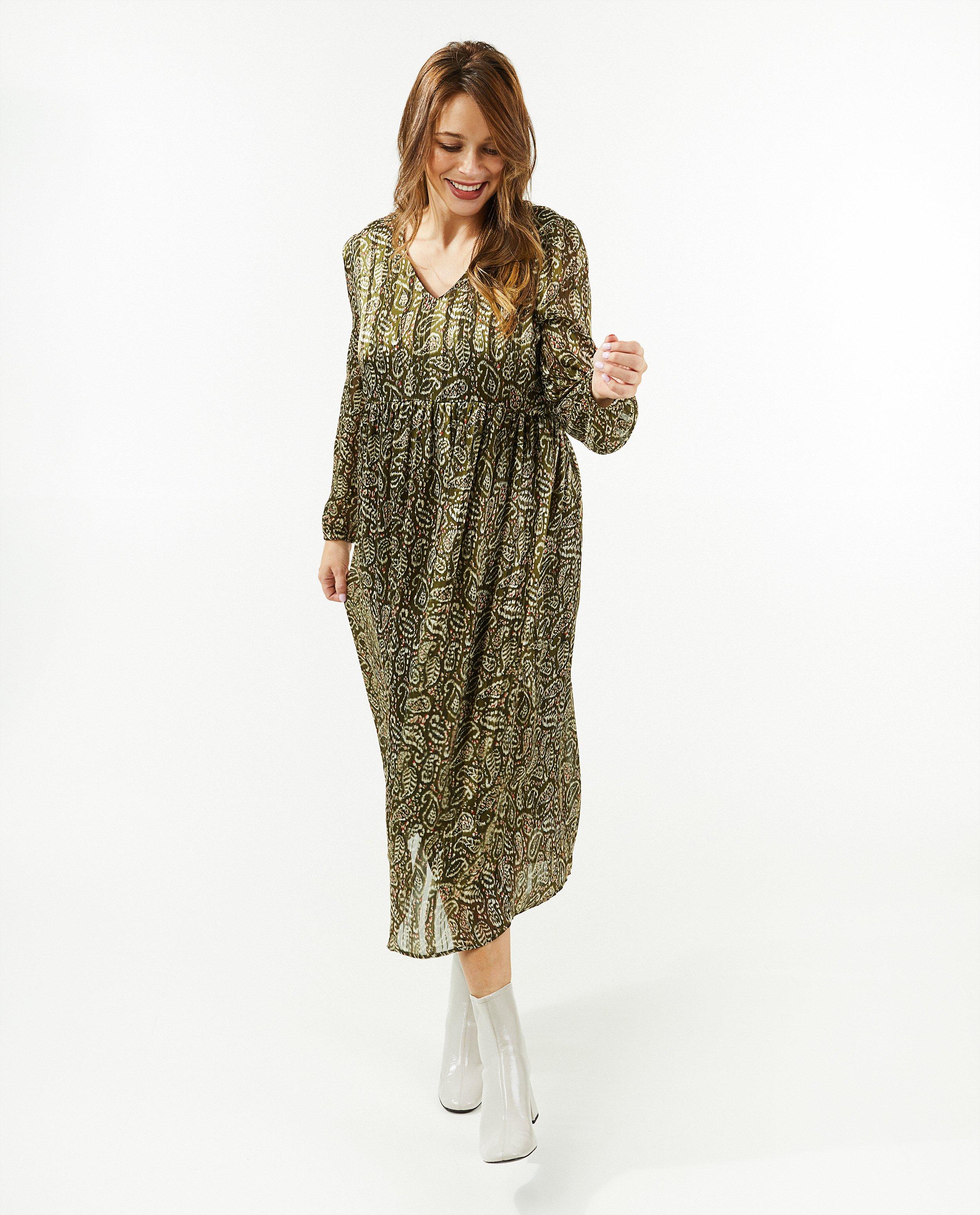 Kleedjes - Groene jurk met print