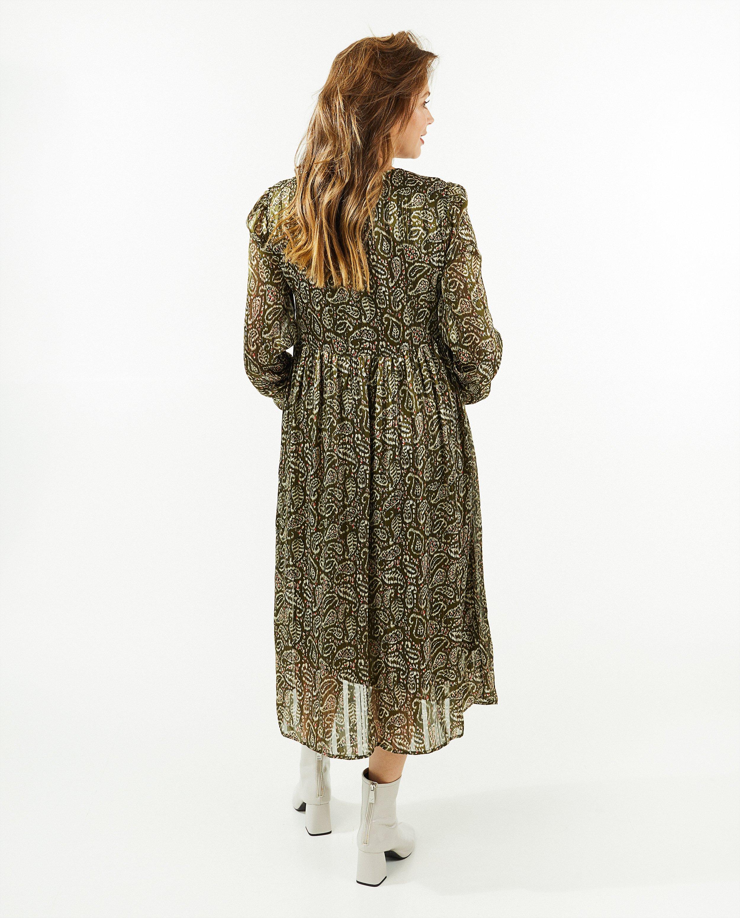 Kleedjes - Groene jurk met print